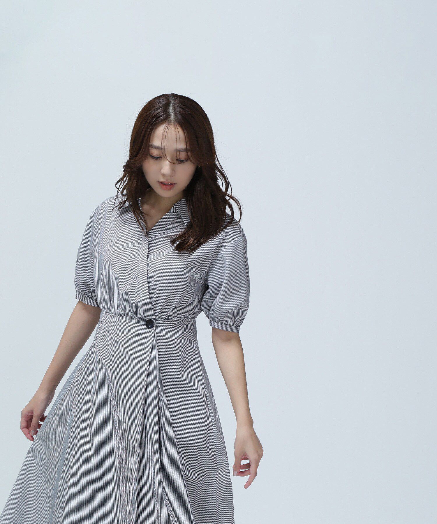  「スキッパーフォルムシャツワンピース」|ワンピース|