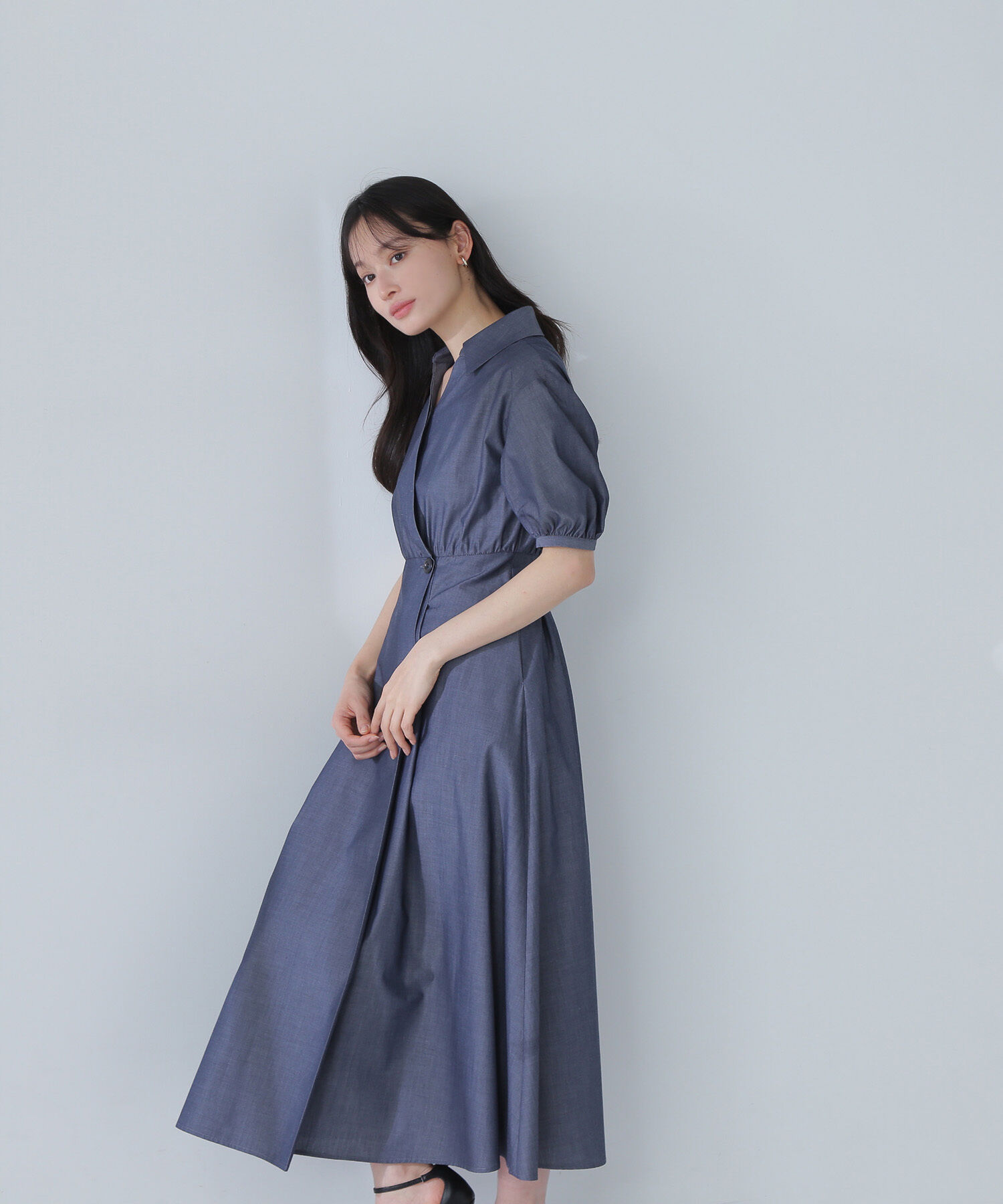  「スキッパーフォルムシャツワンピース」|ワンピース|
