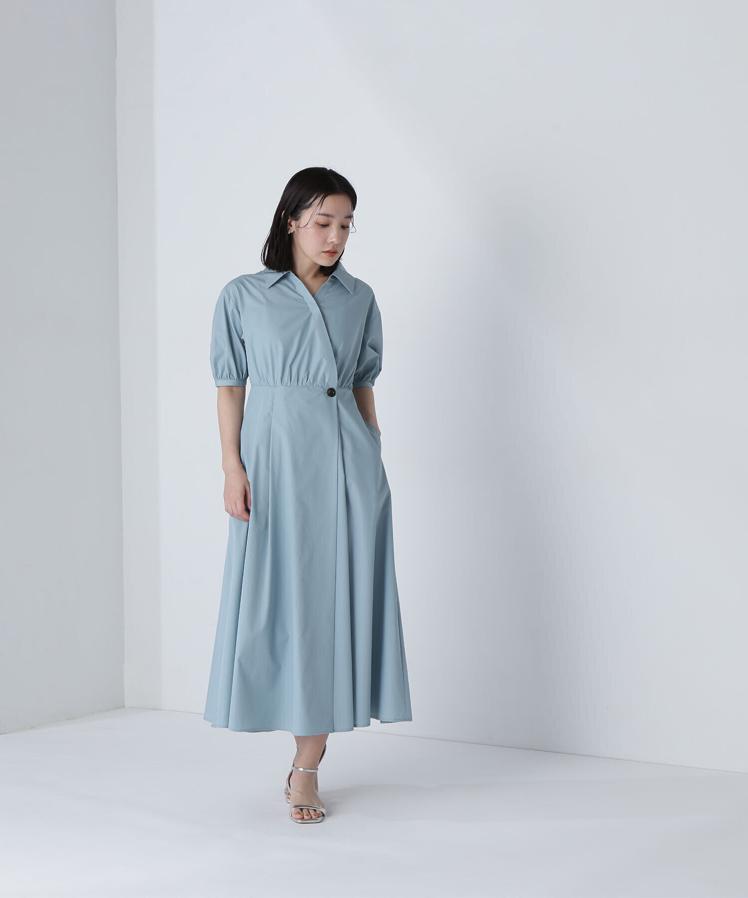  「スキッパーフォルムシャツワンピース」|ワンピース|