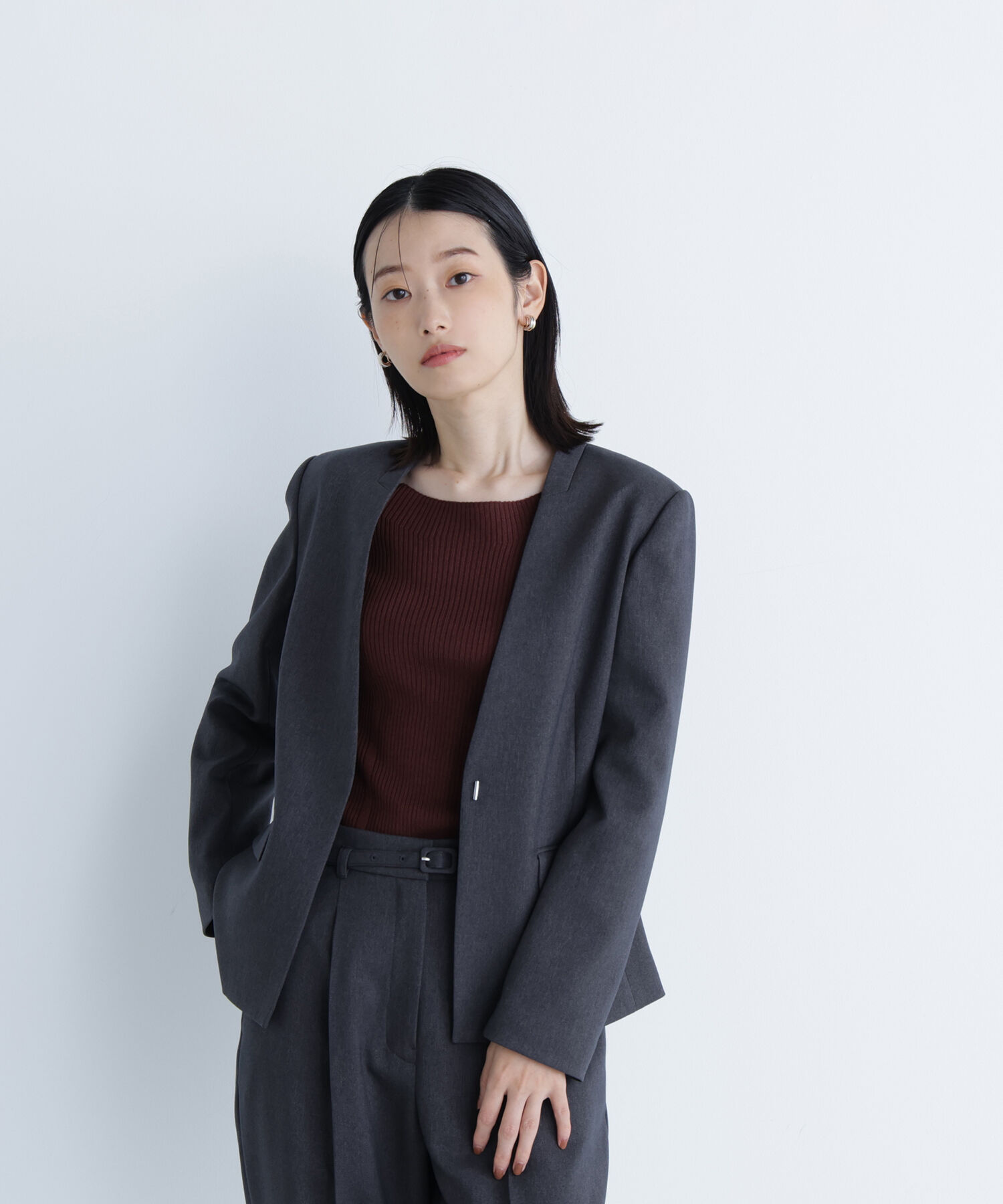  「ウーステッドライクツイル SETUP ノーカラージャケット」|その他|