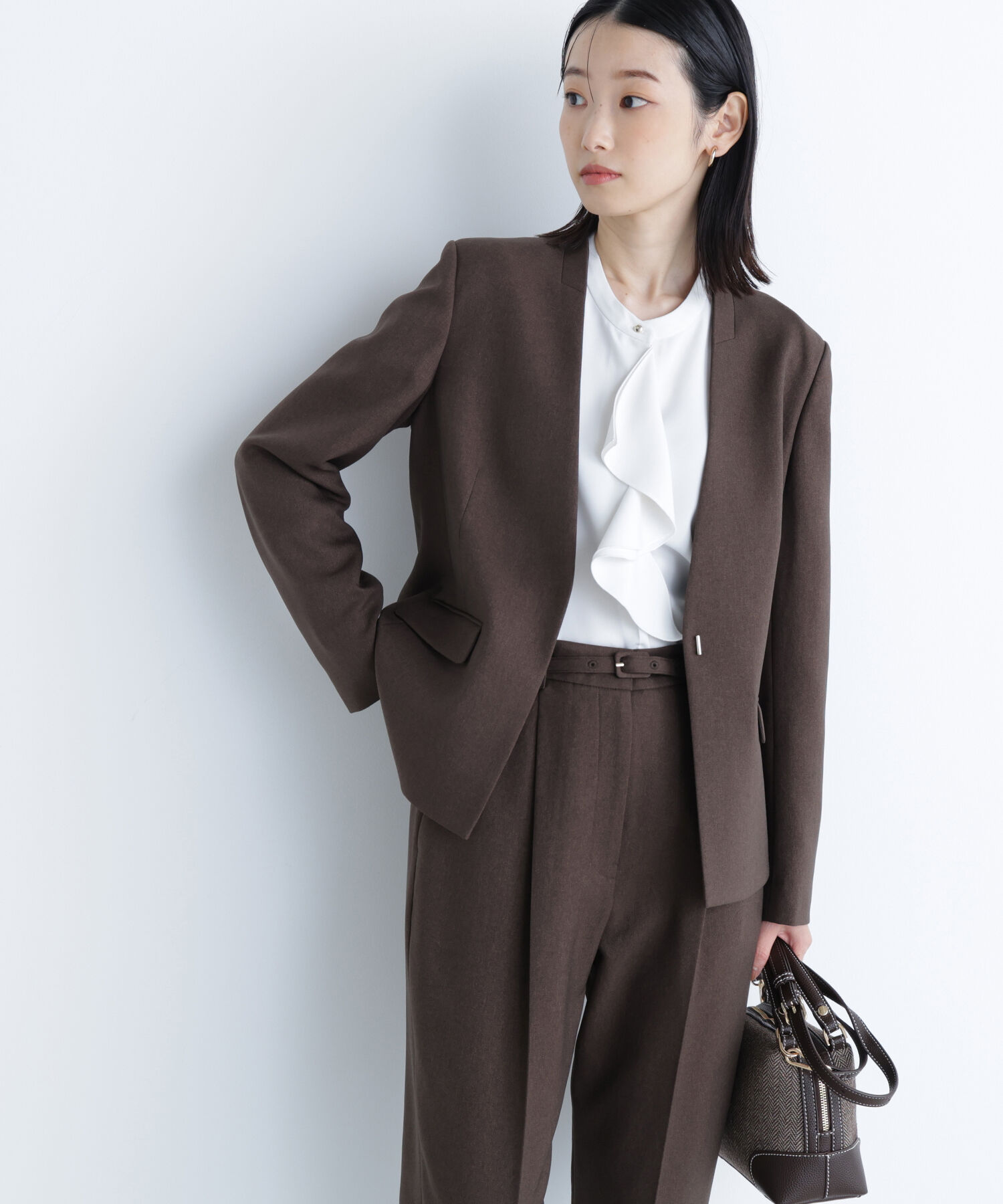  「ウーステッドライクツイル SETUP ノーカラージャケット」|その他|