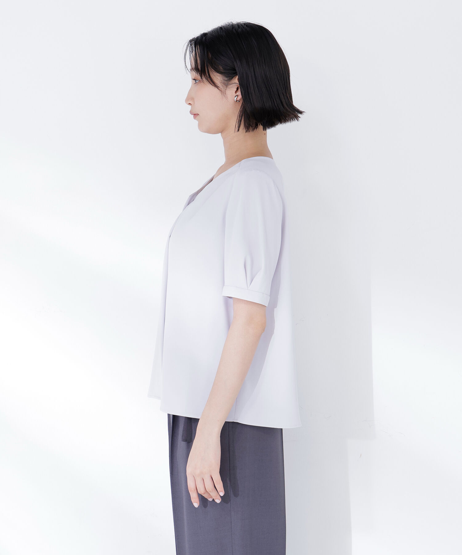  「メタルポイントVネックブラウス」|シャツ・ブラウス|