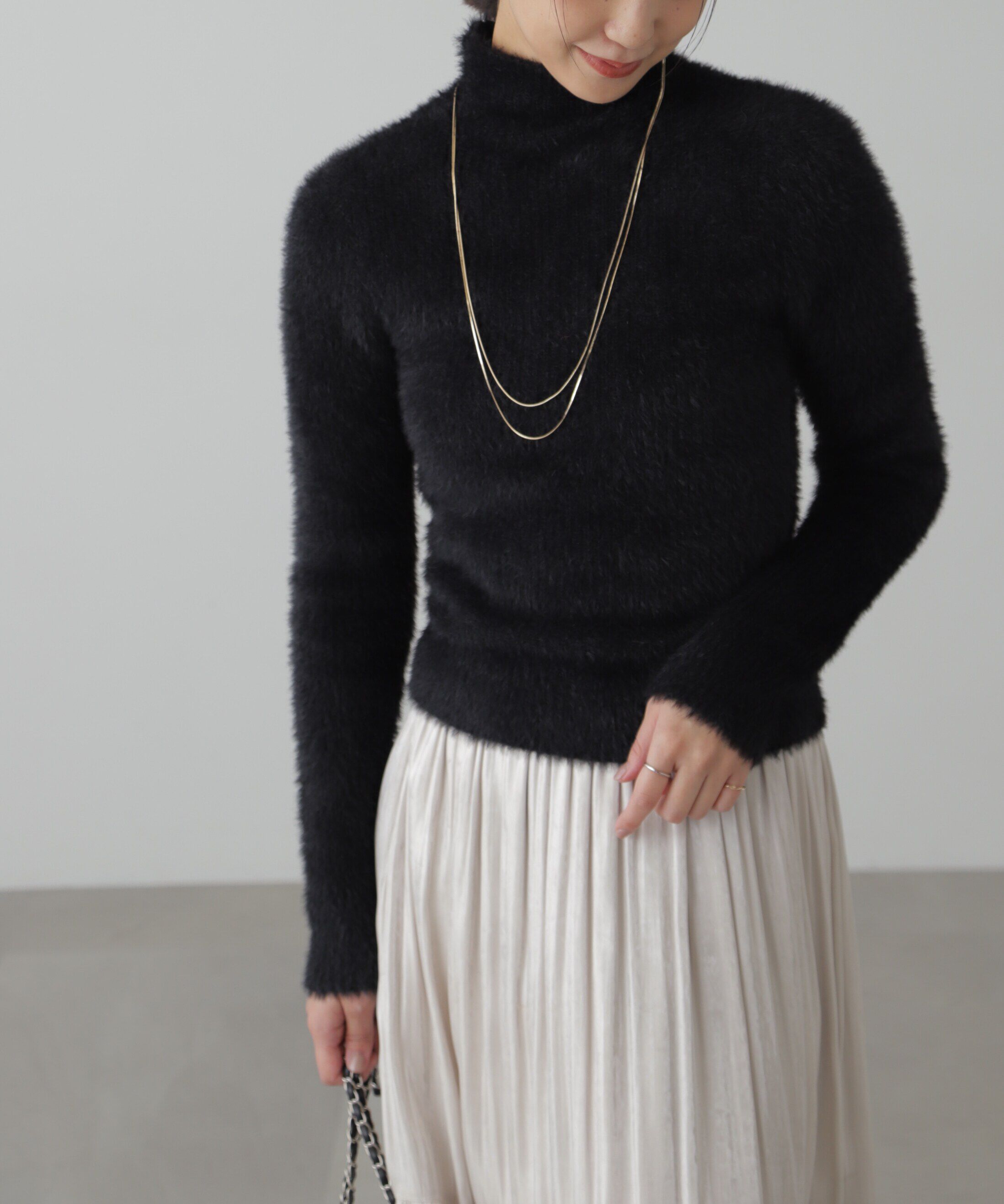  「コンパクトシャギーハイネックニット」|ニット・セーター|