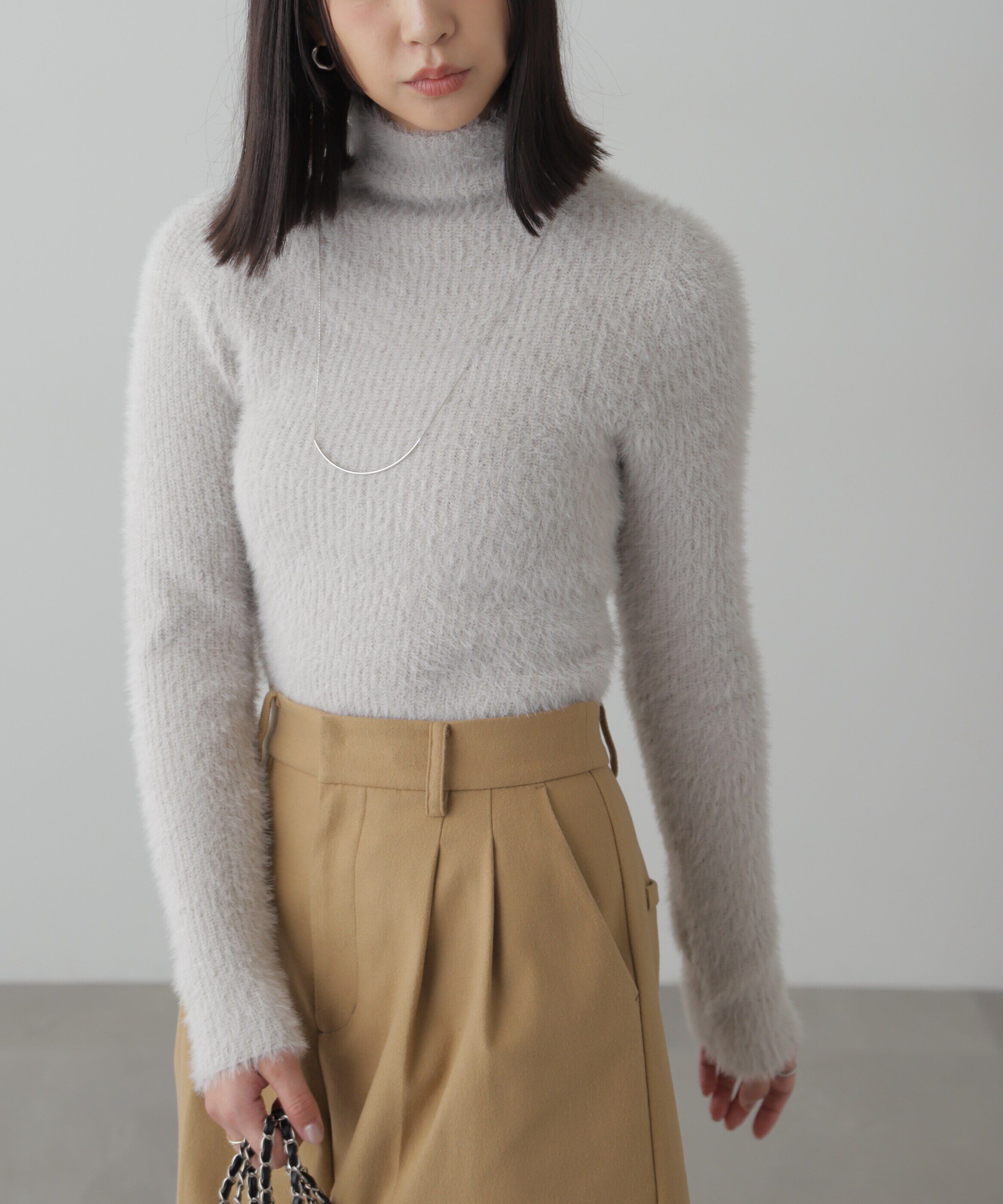  「コンパクトシャギーハイネックニット」|ニット・セーター|