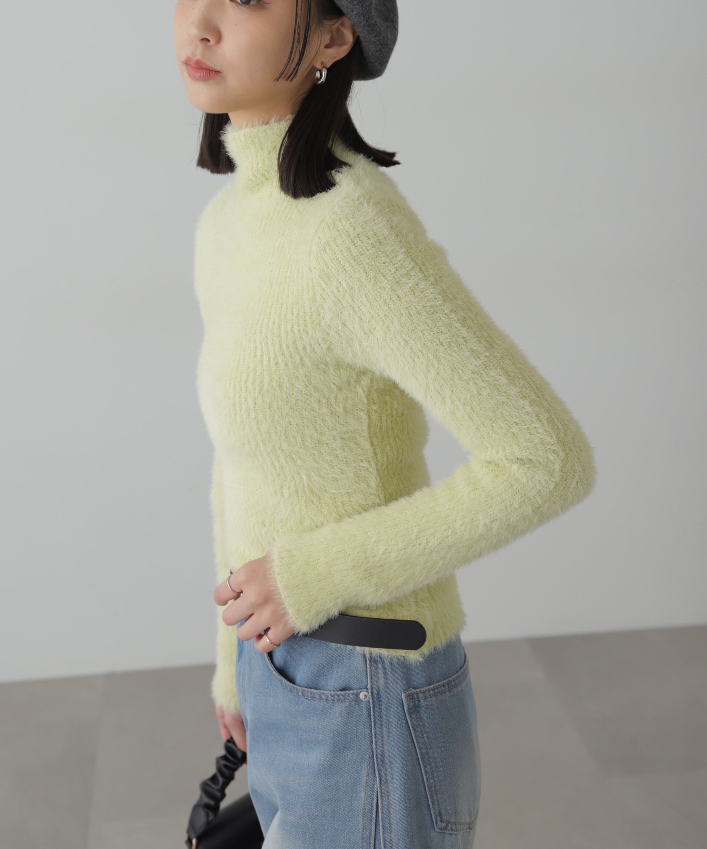  「コンパクトシャギーハイネックニット」|ニット・セーター|