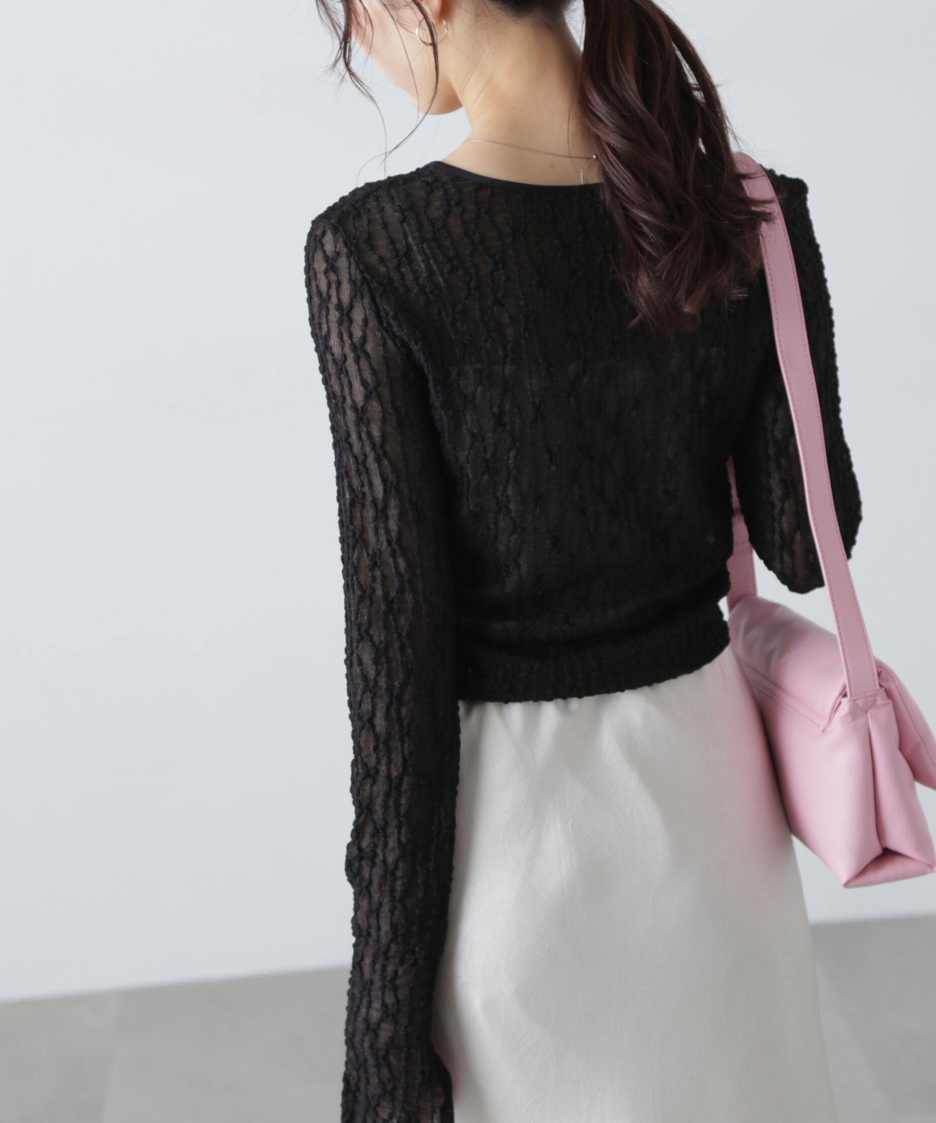  「シアーレースドロストカーディガン」|Tシャツ・カットソー|
