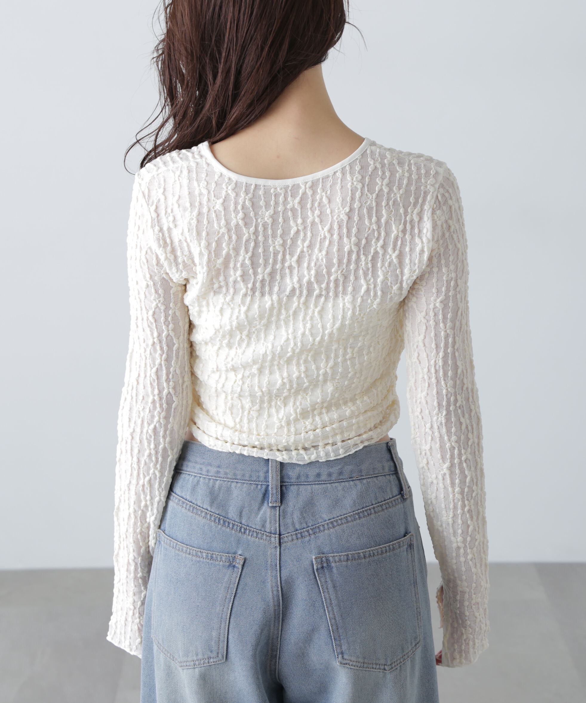  「シアーレースドロストカーディガン」|Tシャツ・カットソー|