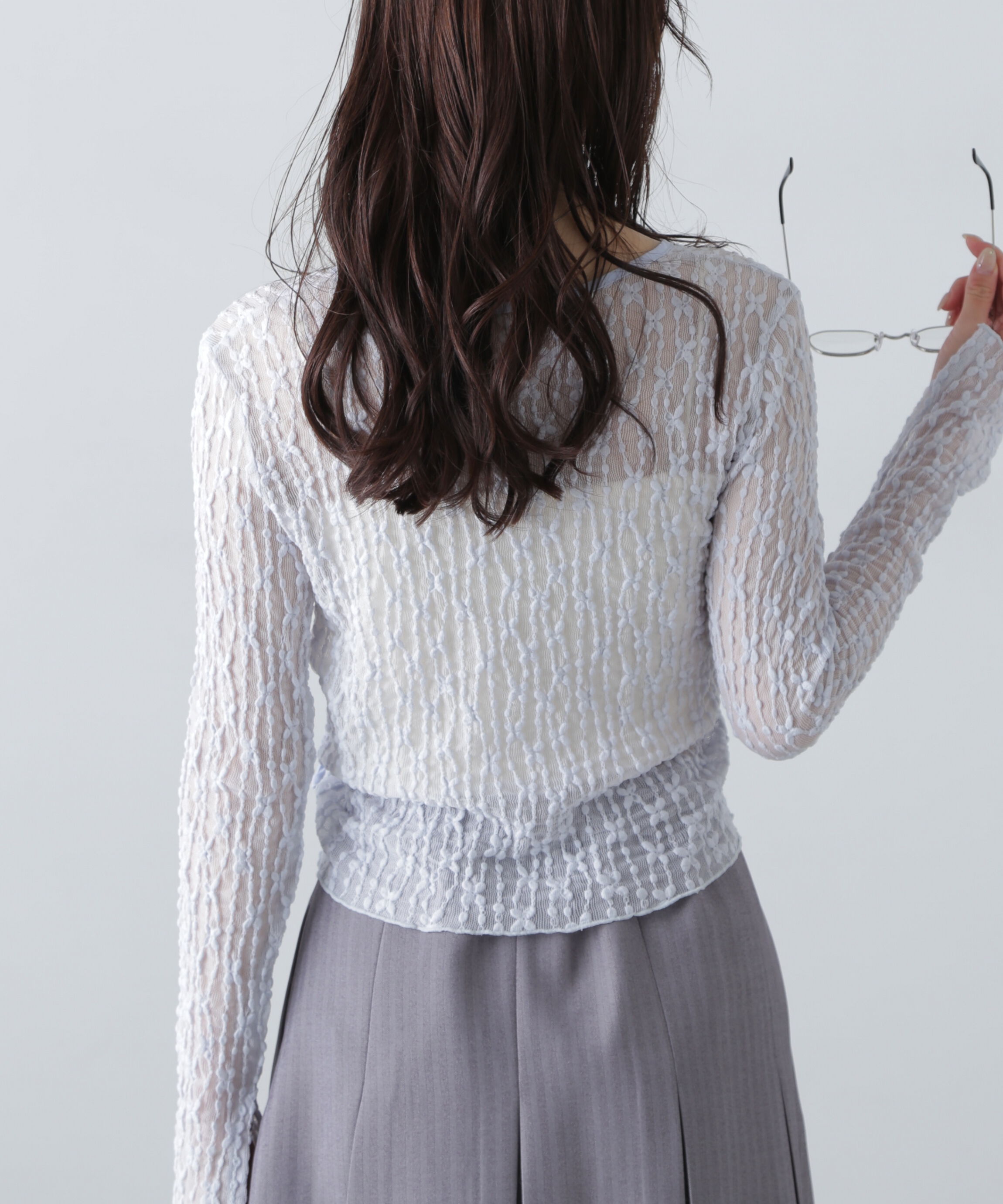  「シアーレースドロストカーディガン」|Tシャツ・カットソー|