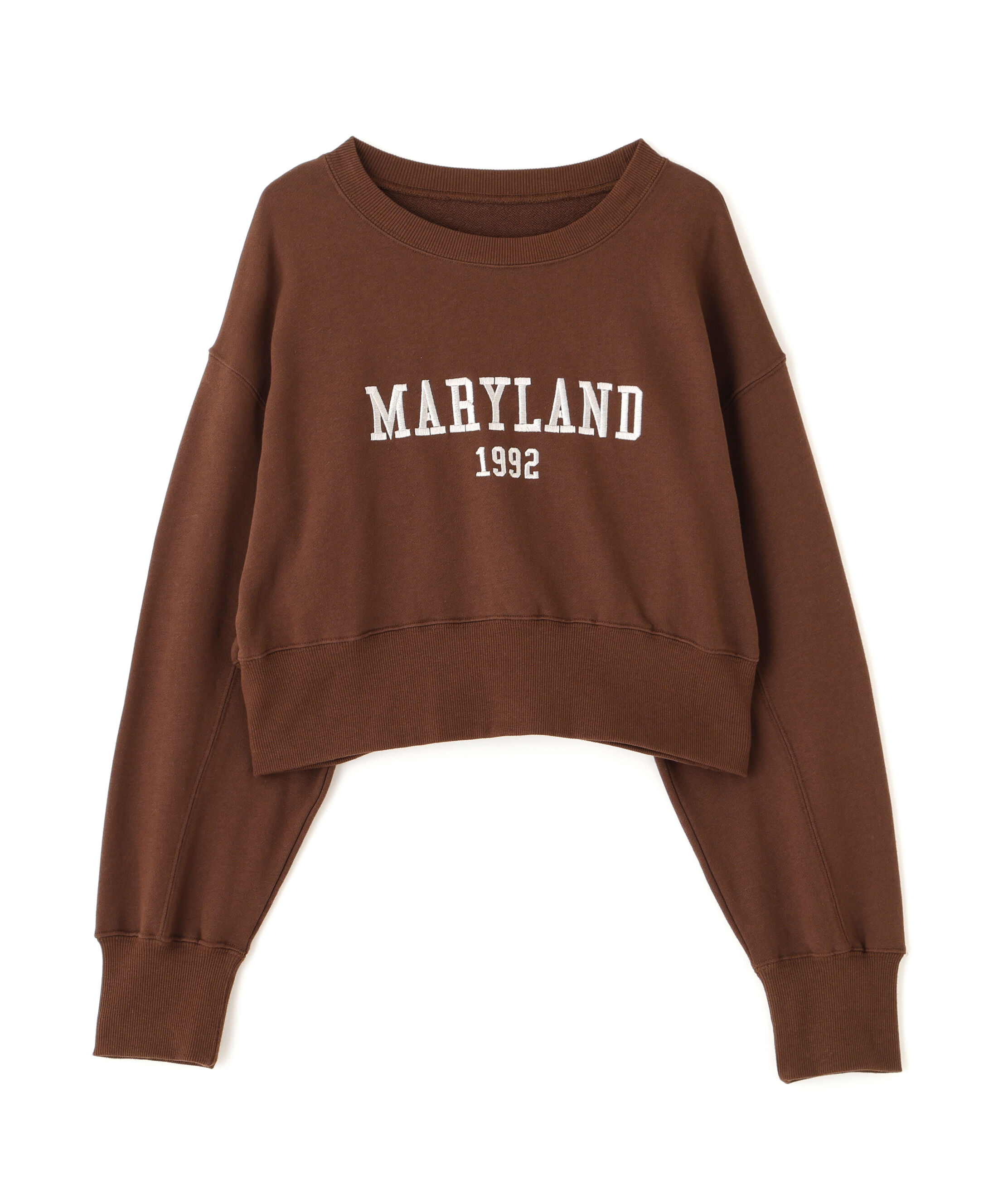  「カレッジロゴショート丈スウェット」|Tシャツ・カットソー|