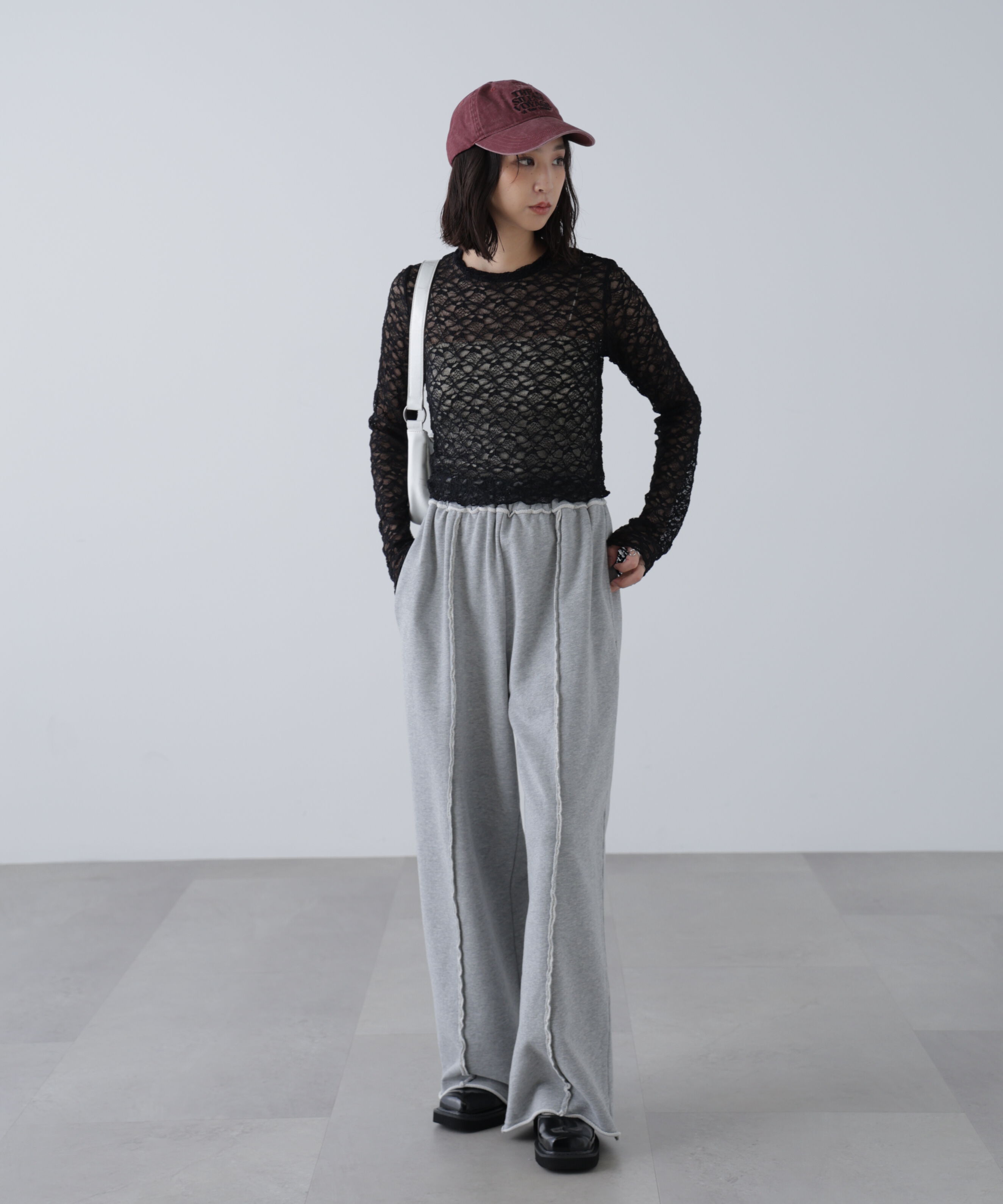  「ショート丈レーストップス」|Tシャツ・カットソー|