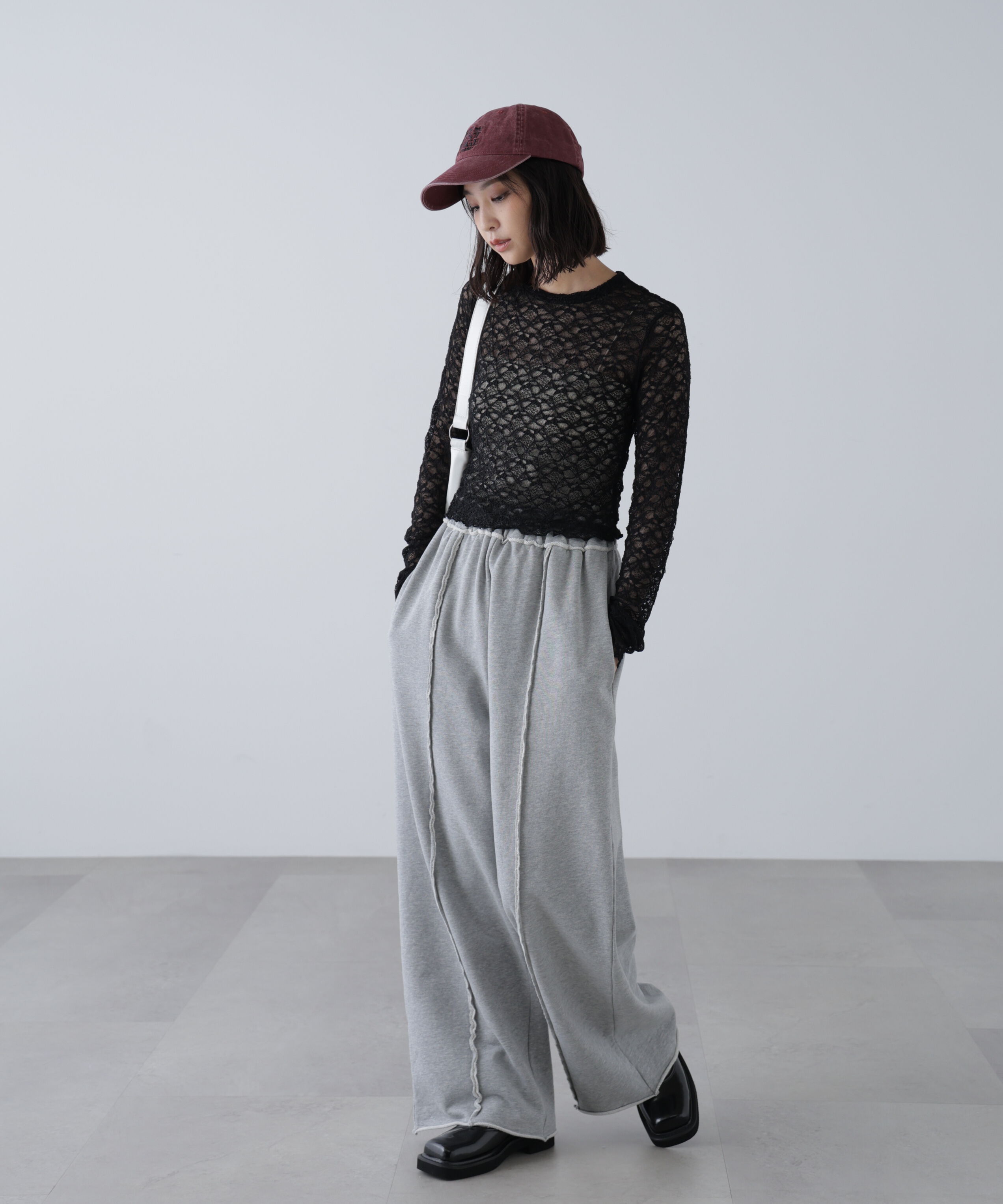  「ショート丈レーストップス」|Tシャツ・カットソー|