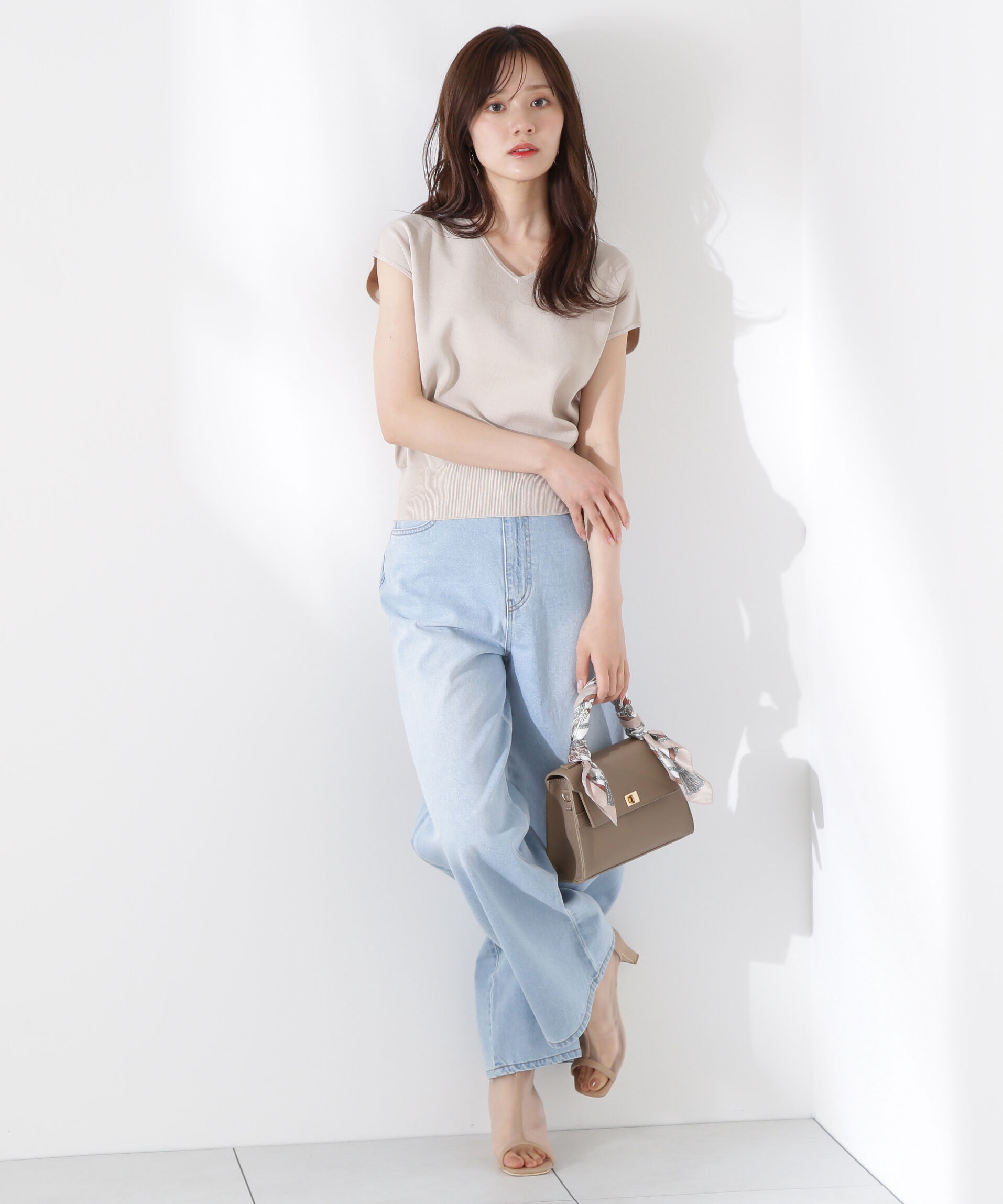 PROPORTION BODY DRESSING「Vネック総針ニット」|ニット・セーター|