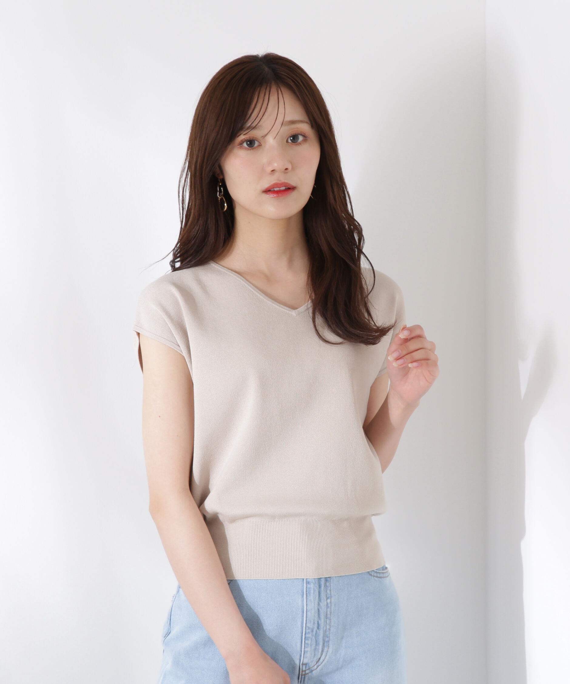 PROPORTION BODY DRESSING「Vネック総針ニット」|ニット・セーター|