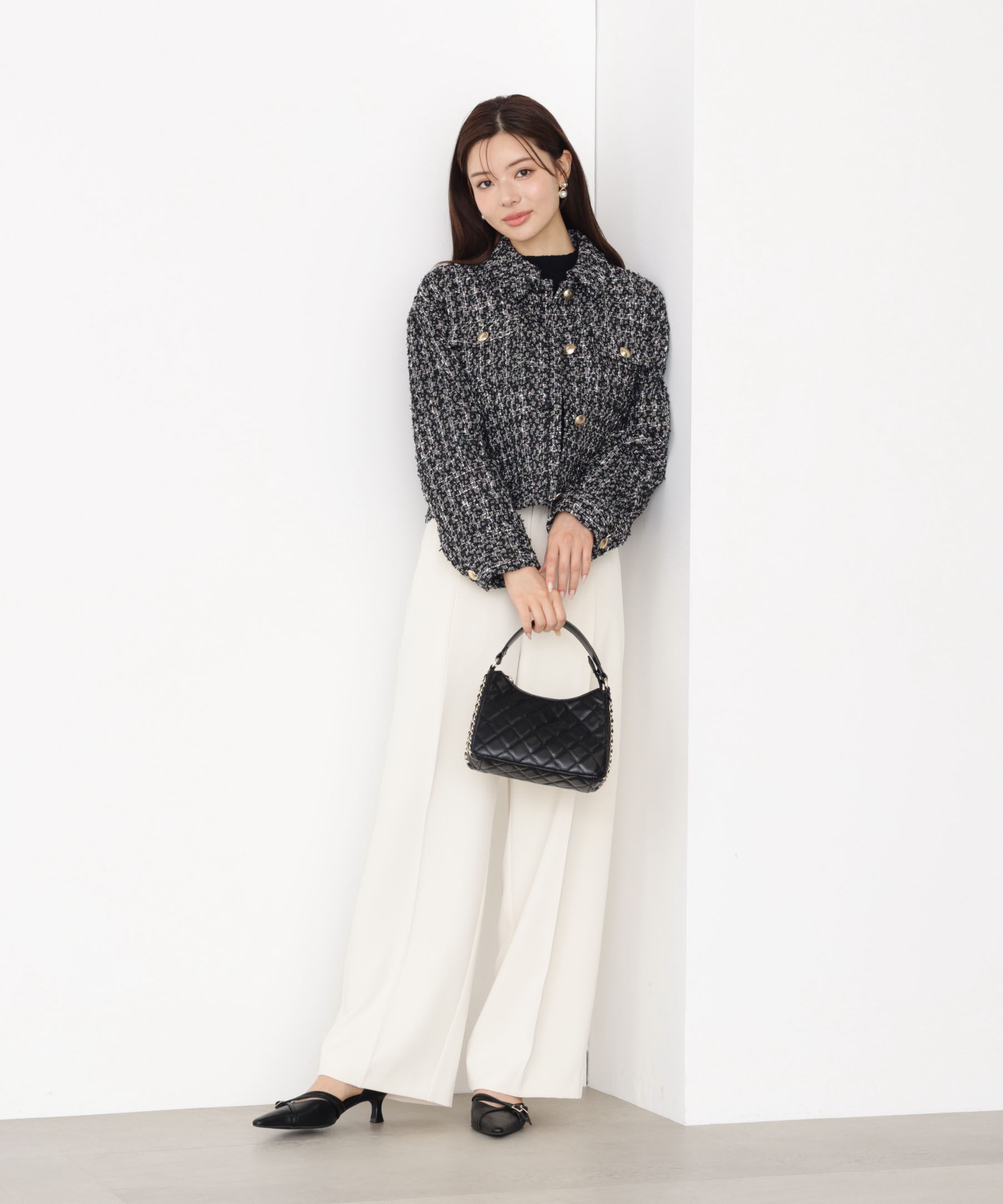 PROPORTION BODY DRESSING「ラメツイードブルゾン 25AW」|ブルゾン・スタジャン|