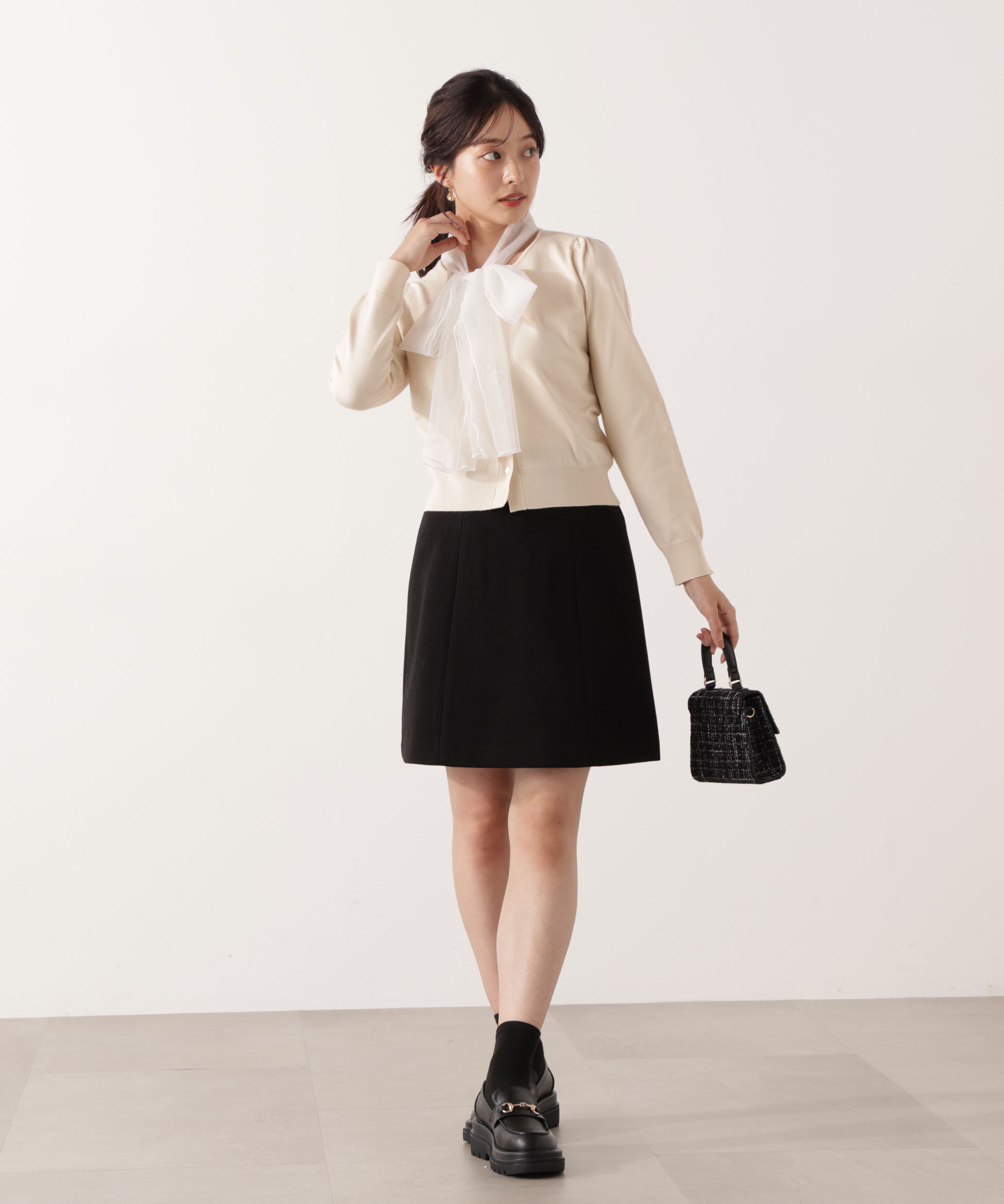 PROPORTION BODY DRESSING「《EDIT COLOGNE》ボウタイ付きニット 25AW」|ニット・セーター|