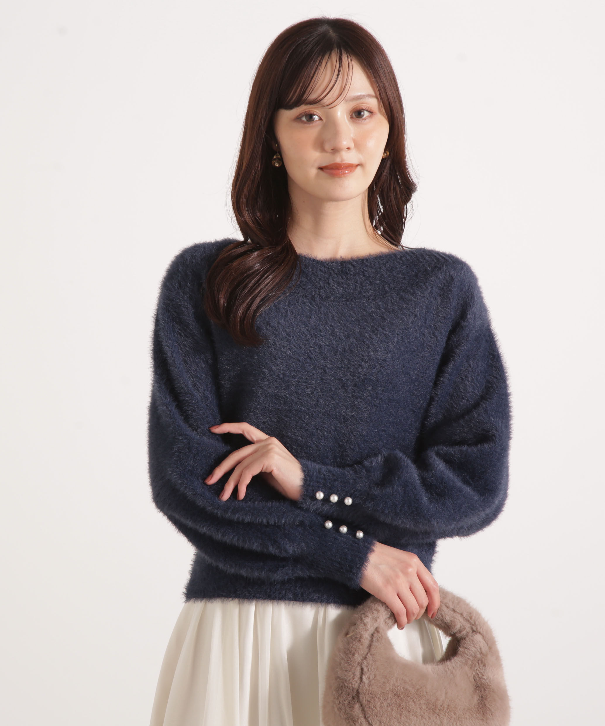 PROPORTION BODY DRESSING「ミニシャギーオフショルニット 25AW」|ニット・セーター|