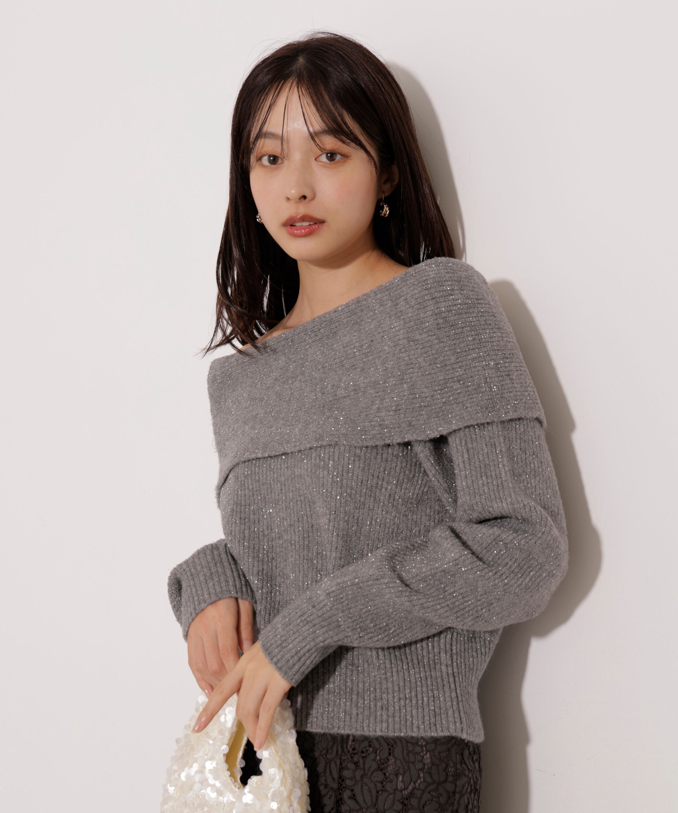 PROPORTION BODY DRESSING「ラメ入りオフショルニット」|ニット・セーター|