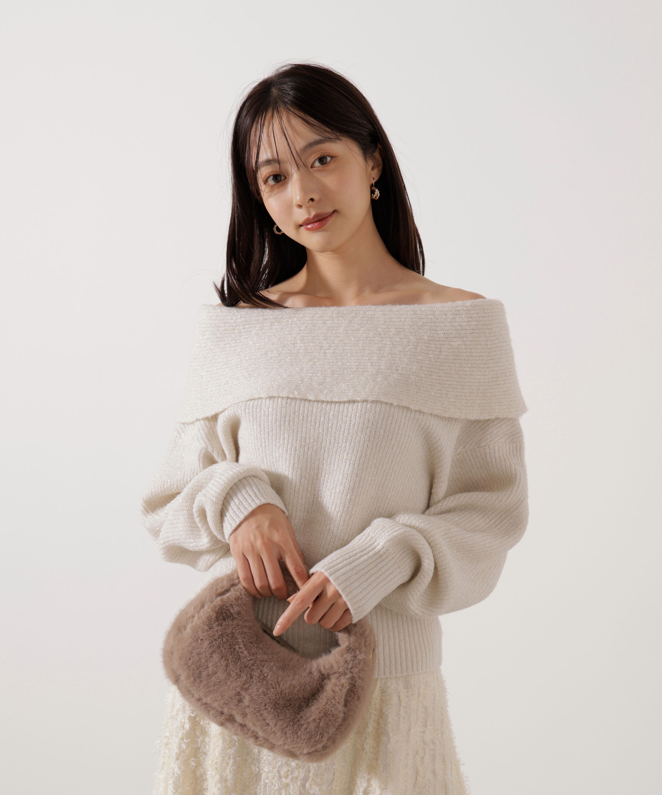 PROPORTION BODY DRESSING「ラメ入りオフショルニット」|ニット・セーター|