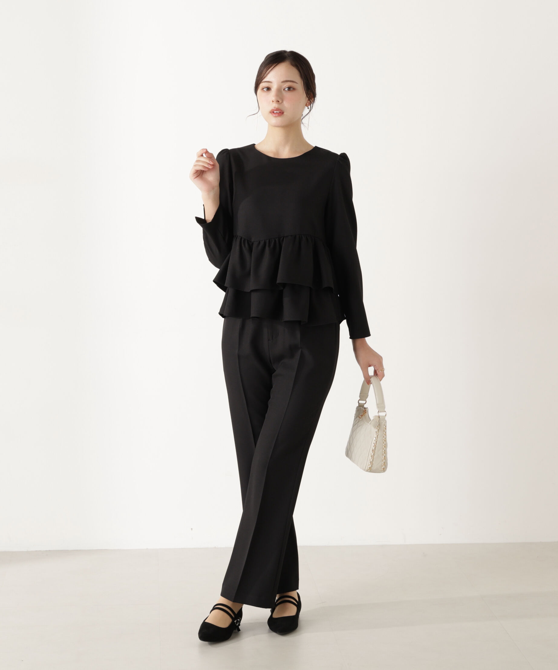 PROPORTION BODY DRESSING「＜ウォッシャブル＞ランダムヘムペプラムブラウス」|シャツ・ブラウス|