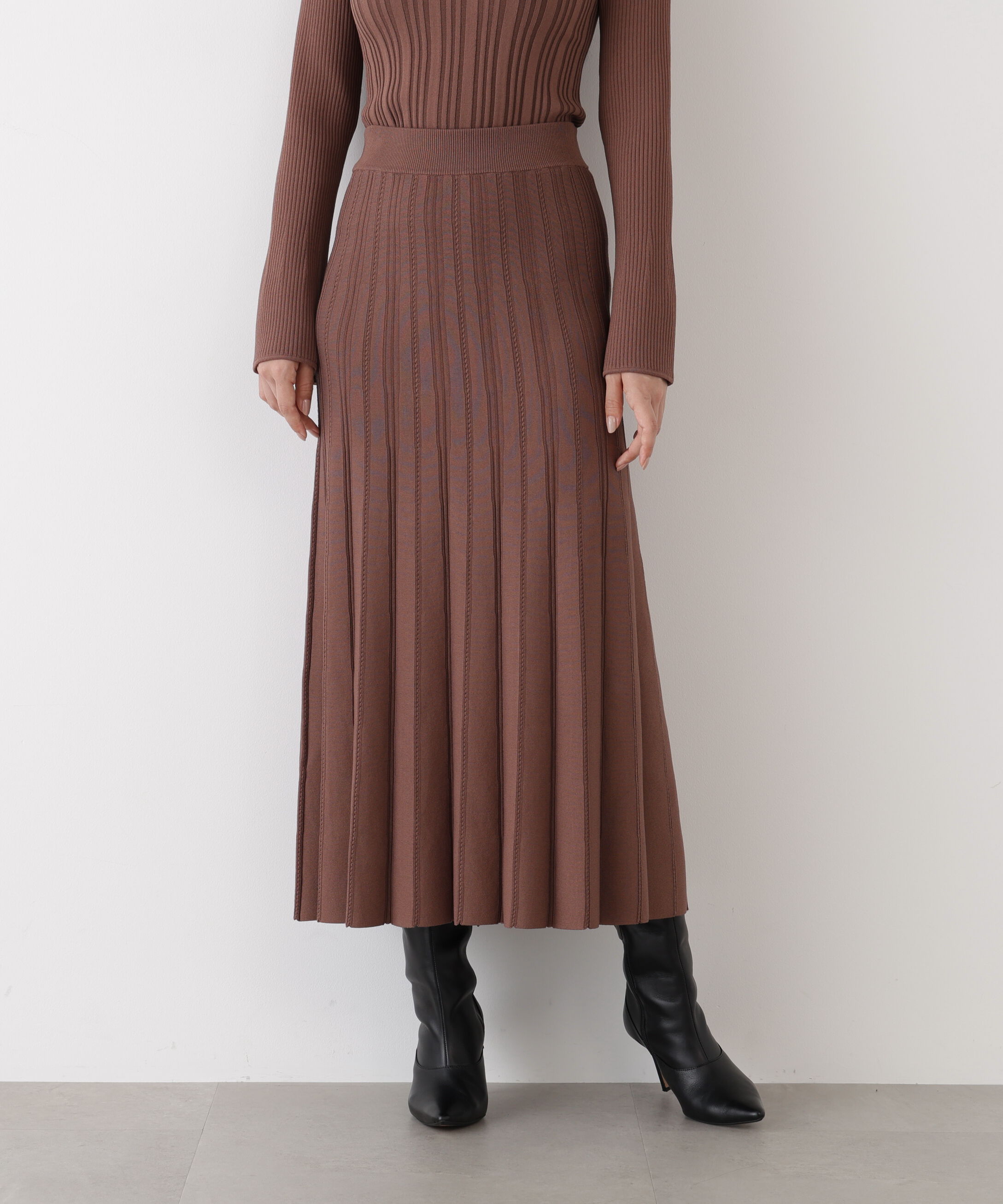  「◆ニットプリーツフレアースカート」|スカート|