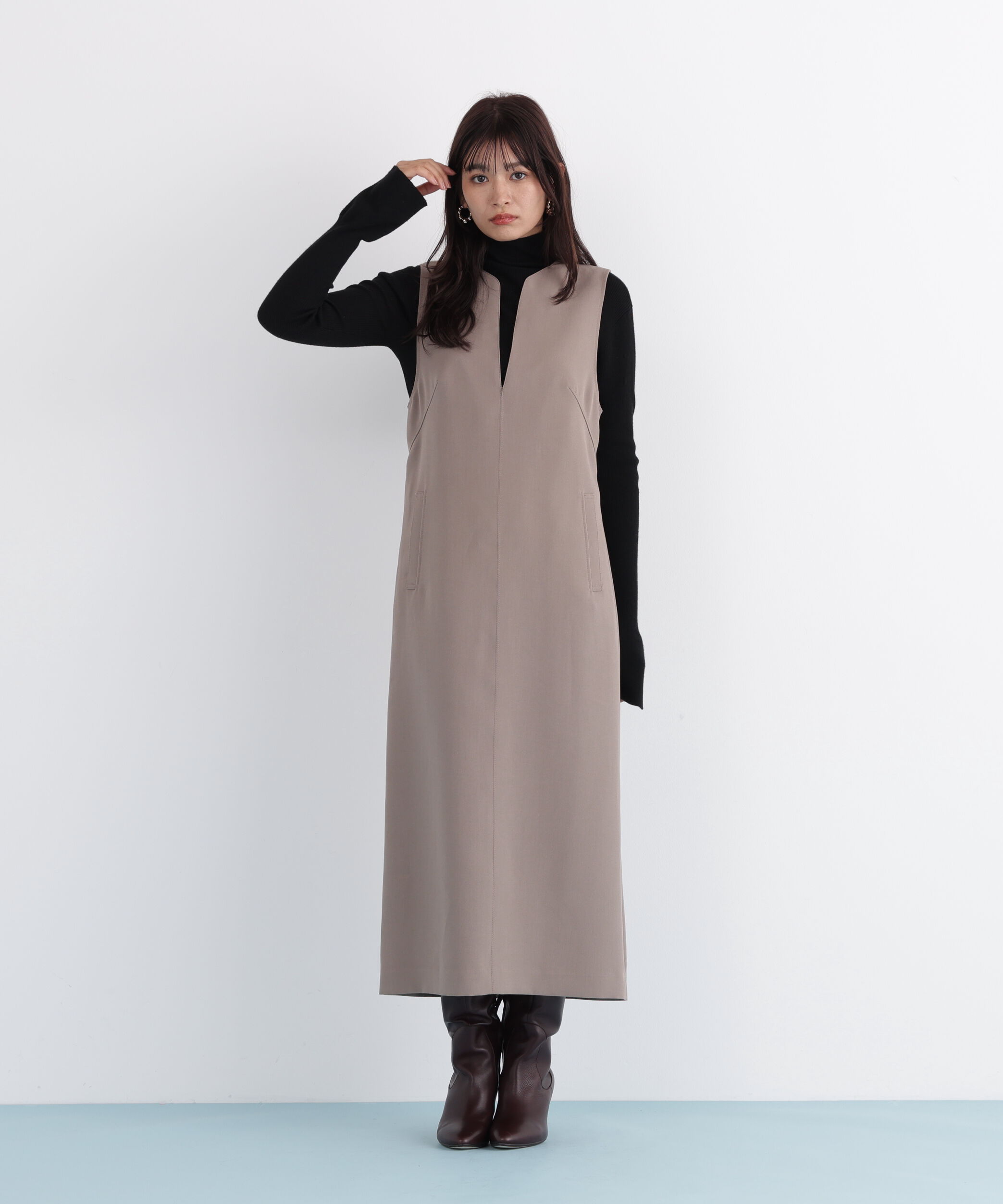  「◆キーネックジャンパースカート」|ワンピース|