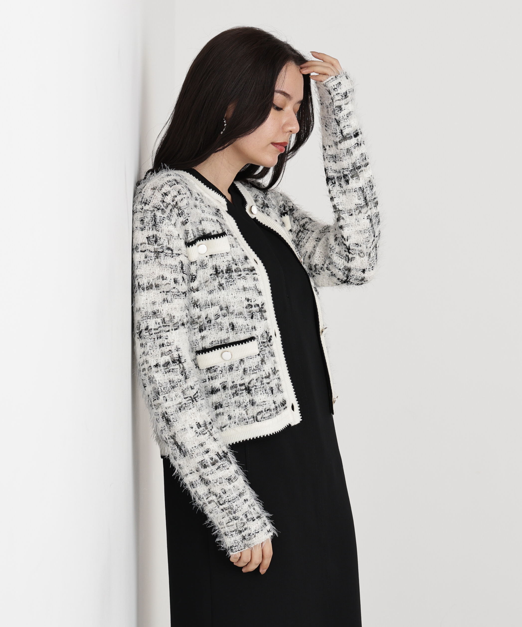  「◆フェザーヤーンツイードニットジャケット」|その他|