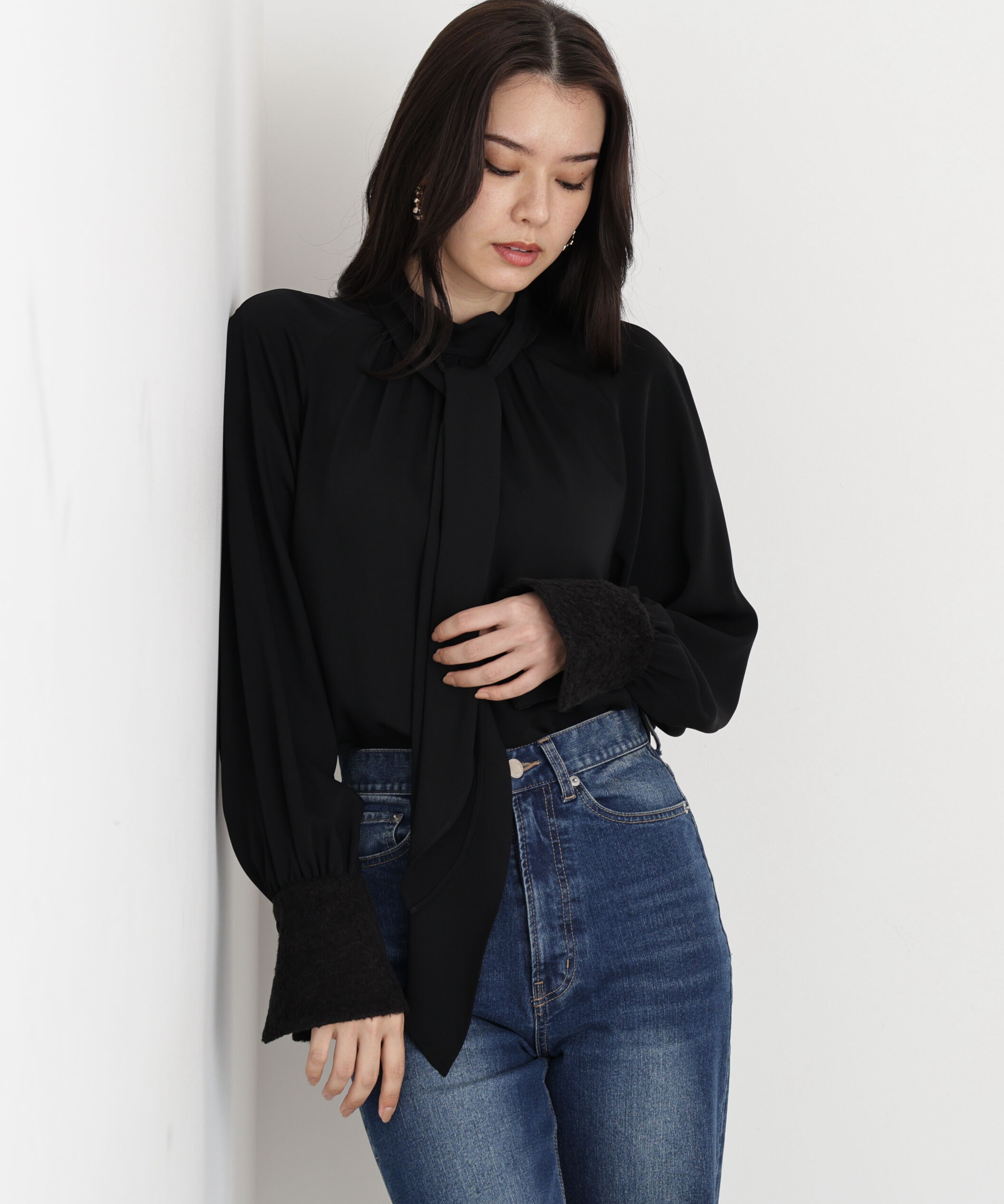  「◆ジャギーカフスリボンブラウス」|シャツ・ブラウス|