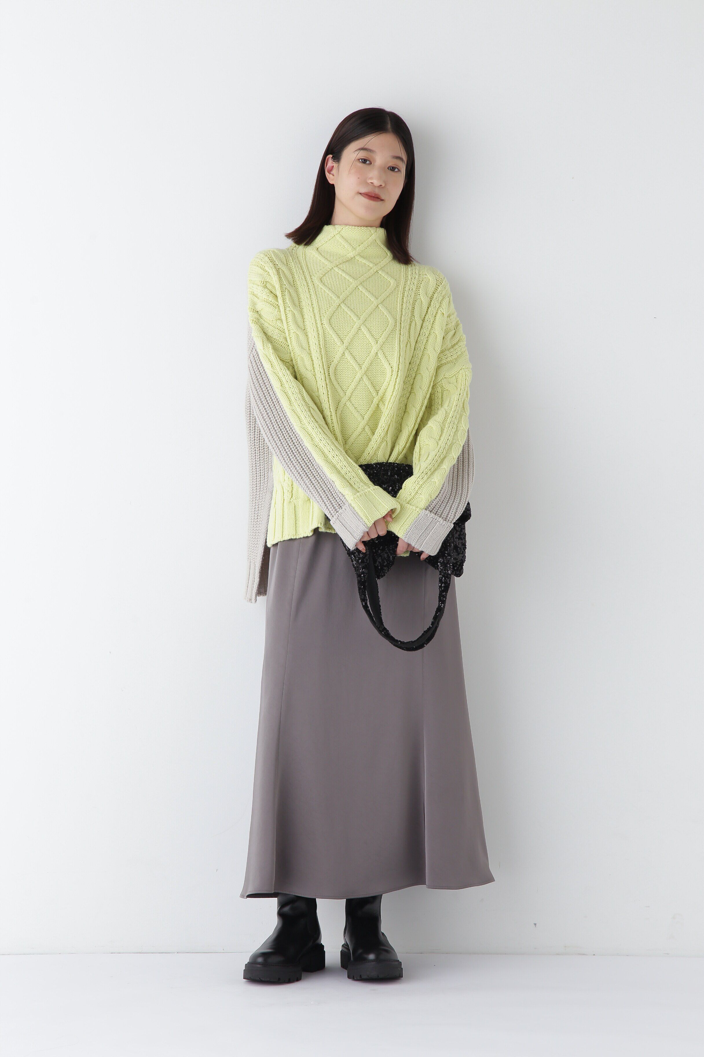  「◆バイカラーケーブルニット」|ニット・セーター|