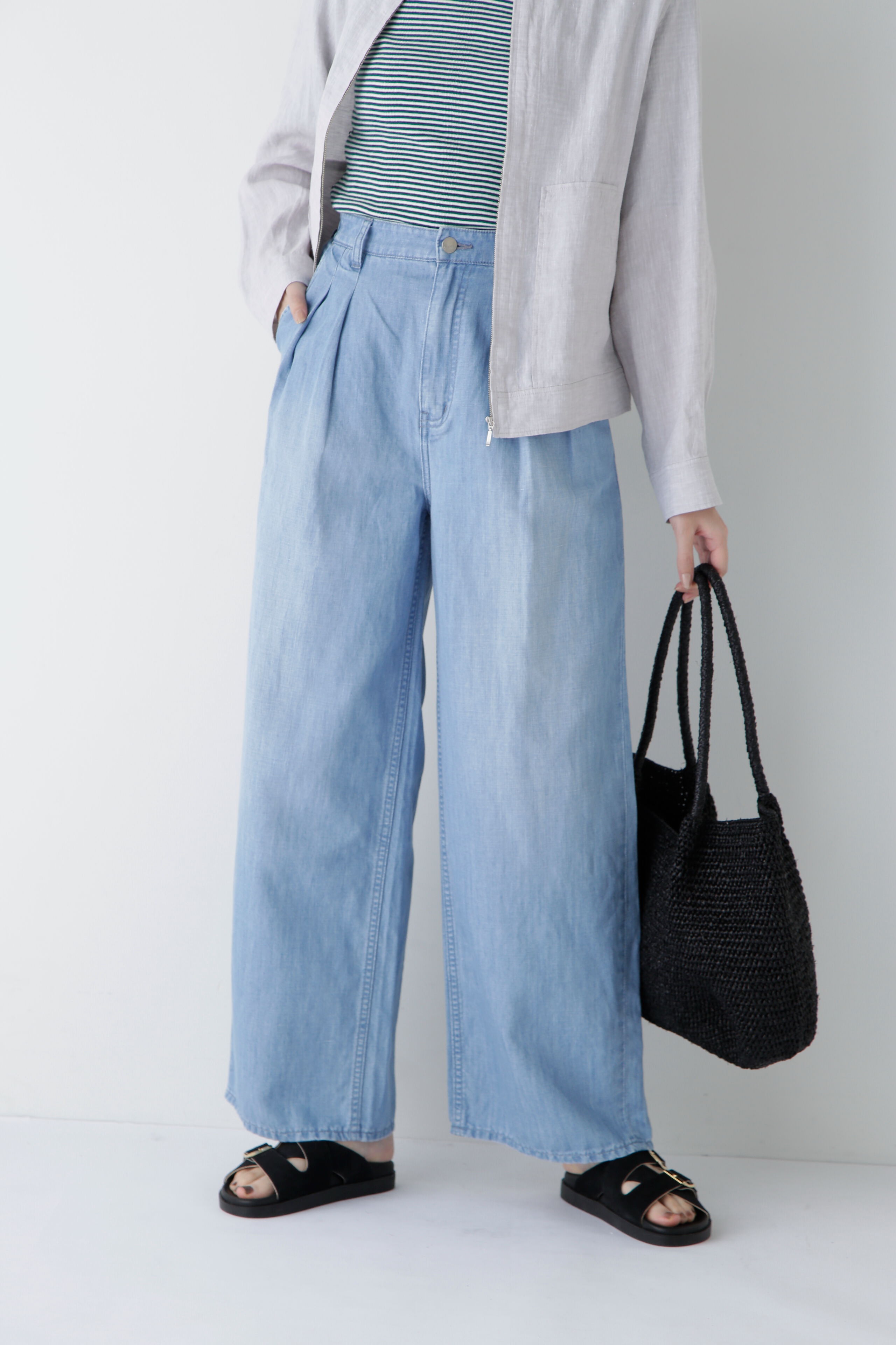  「◆タックワイドデニムパンツ」|その他|