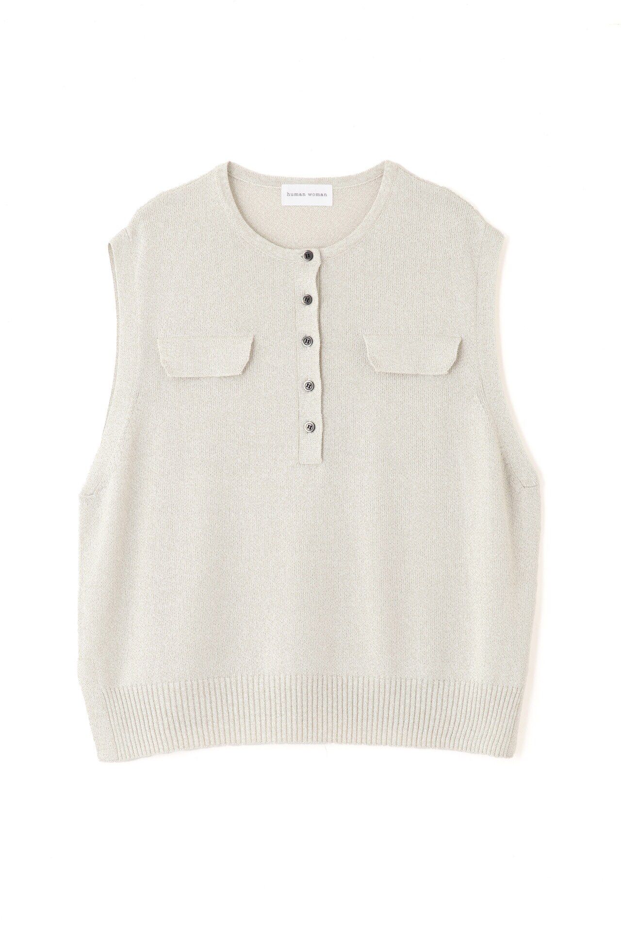  「◆【ウォッシャブル】ペーパーヤーンヘンリネックベスト」|ニット・セーター|