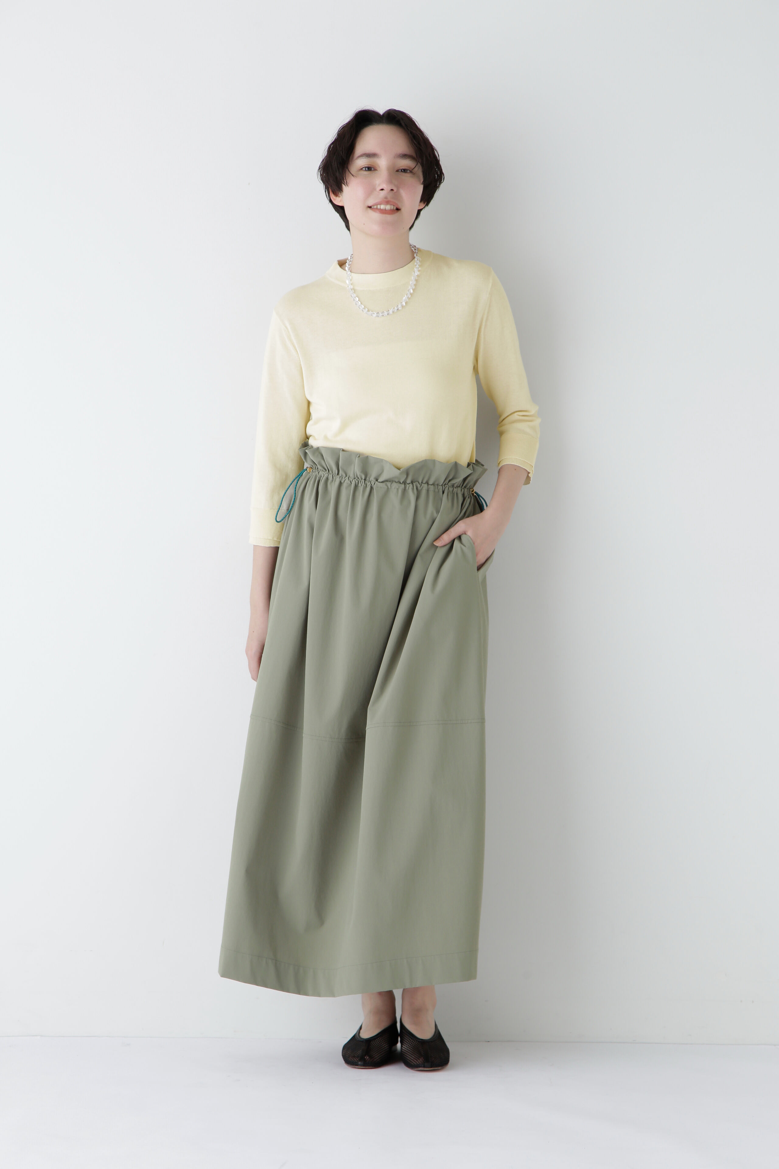  「◆【ウォッシャブル・UVカット】コットン混モックネックプルオーバー」|ニット・セーター|