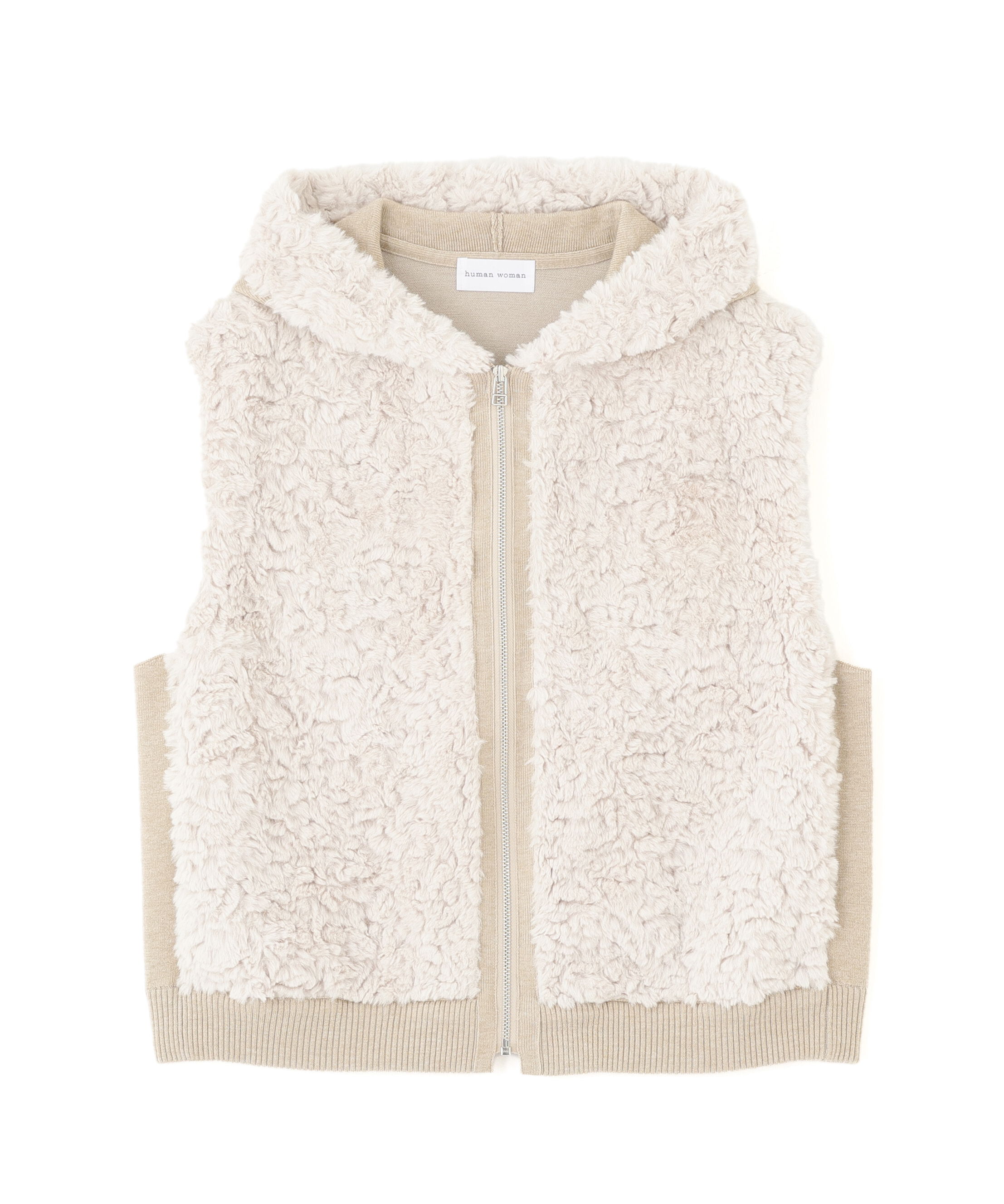  「◆フェイクファージップアップフードベスト」|その他|