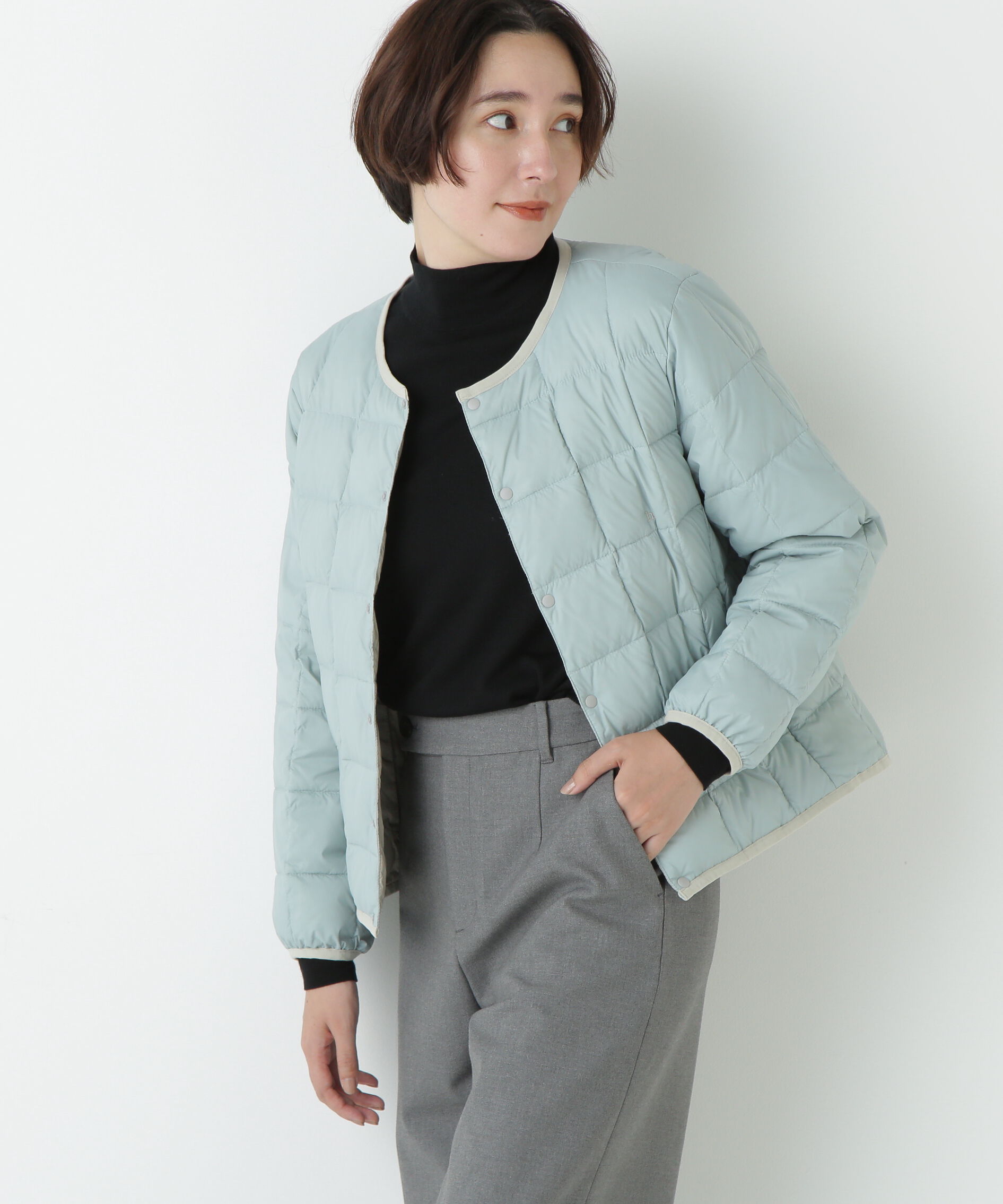  「◆≪ＴＡＩＯＮコラボ≫リバーシブルクルーネックダウンブルゾン」|ブルゾン・スタジャン|