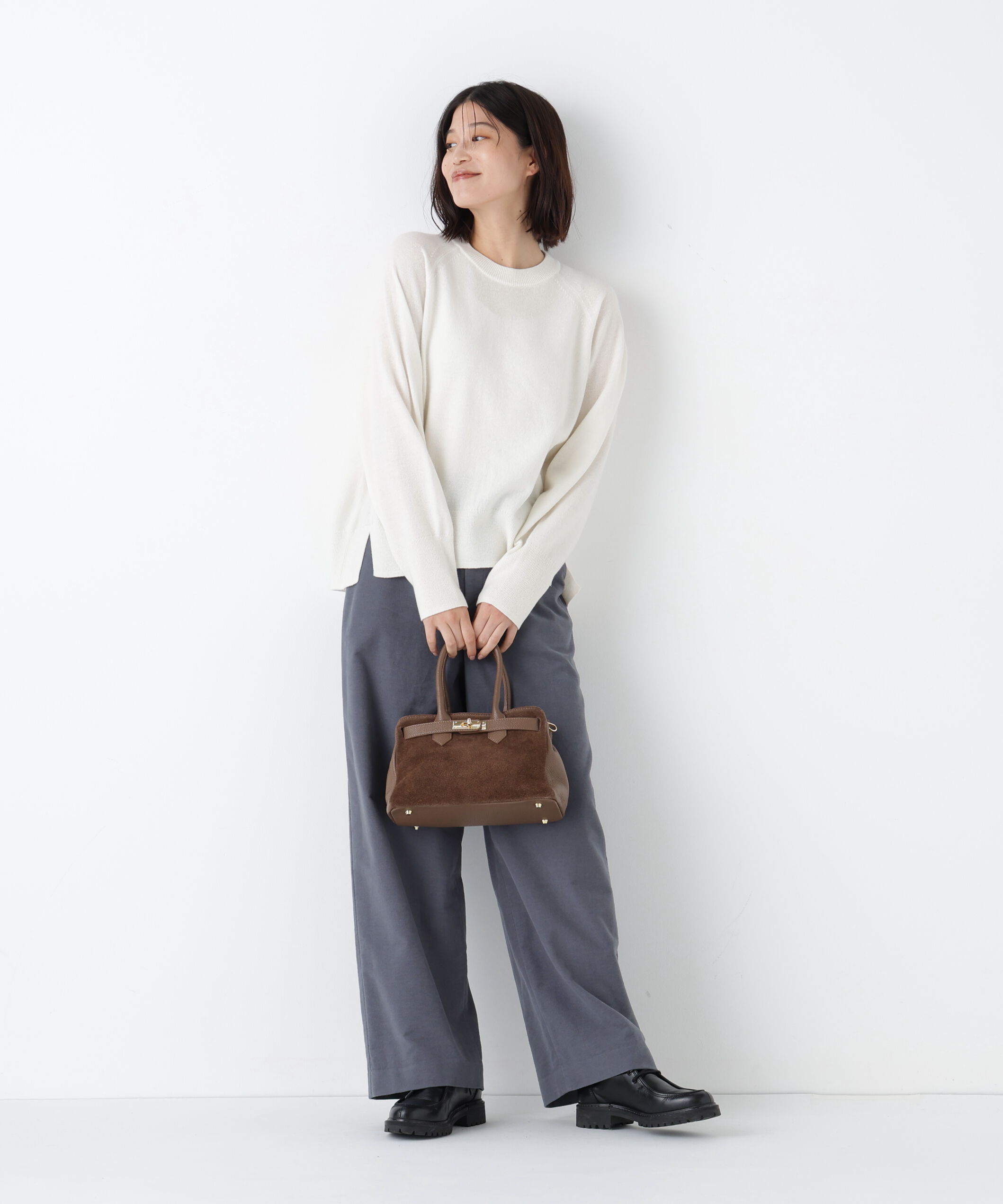  「◆ミドルゲージウールクルーネックプルオーバー」|ニット・セーター|