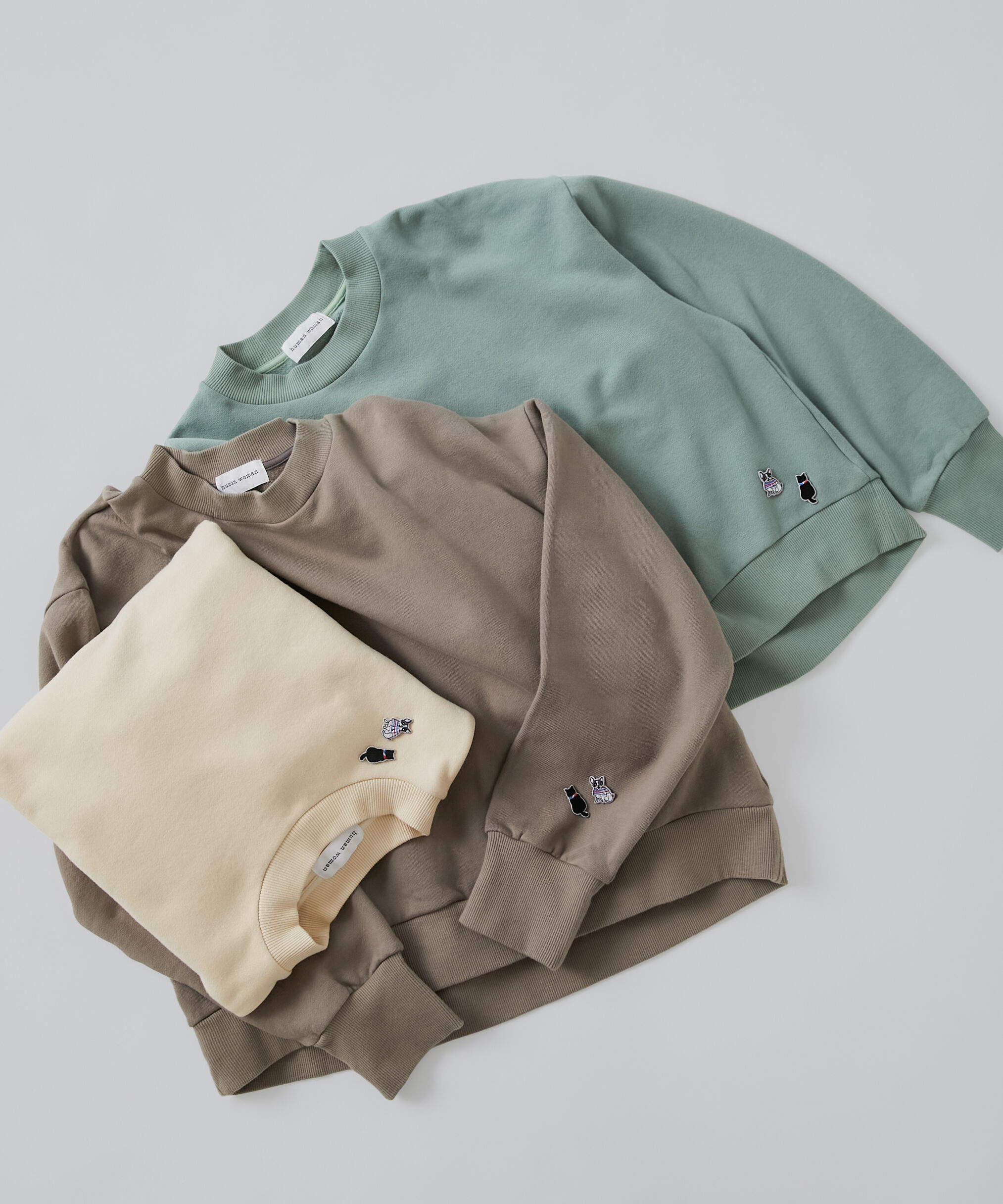  「◆モチーフワッペンカスタマイズ裏起毛スウェット」|Tシャツ・カットソー|モカ1