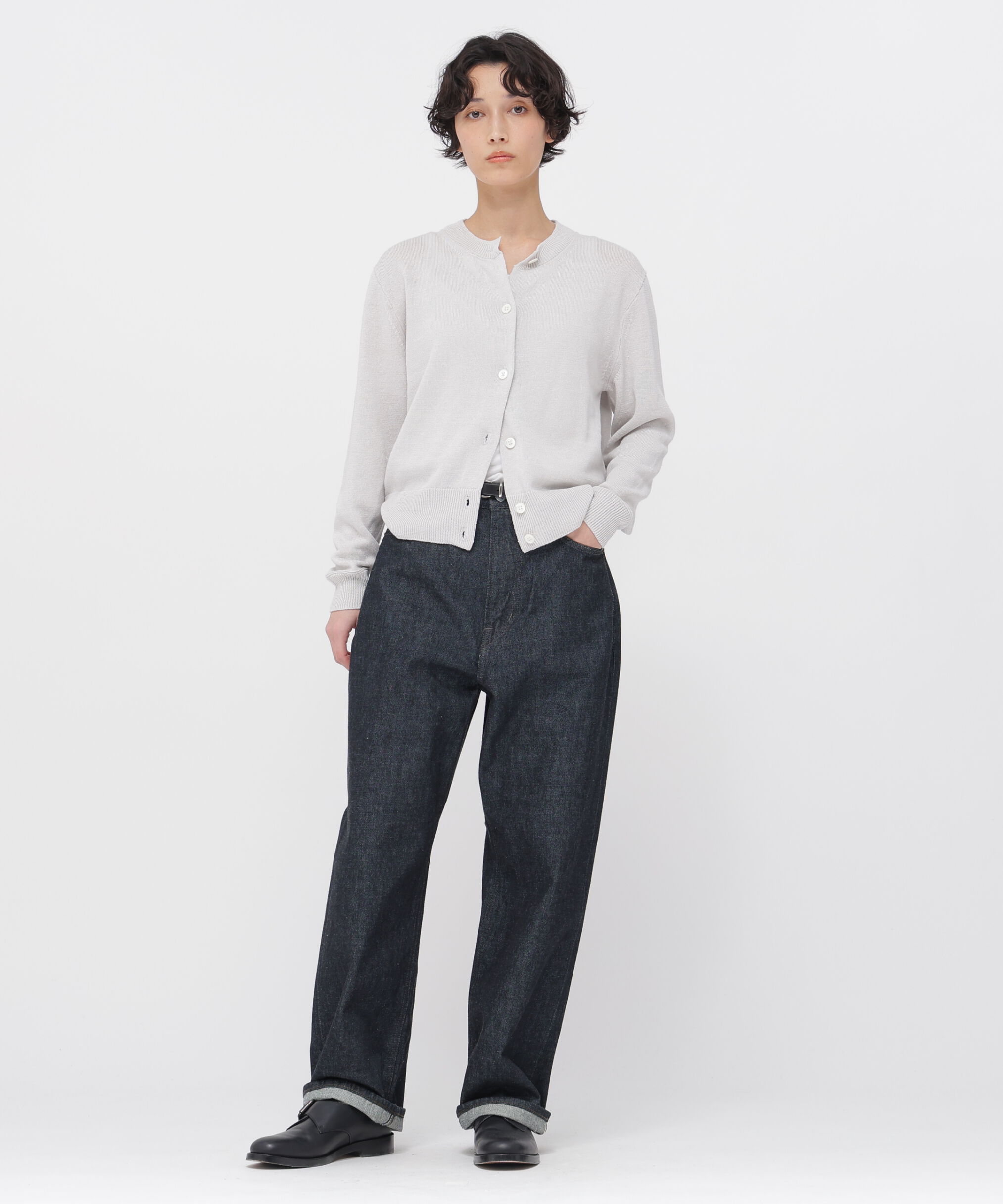  「TWISTED LINEN COTTON KNITWEAR」|カーディガン|