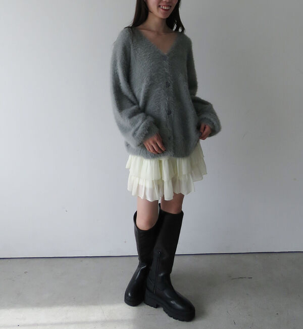 archives「ラメフェザーミドルニットカーディガン」|カーディガン|