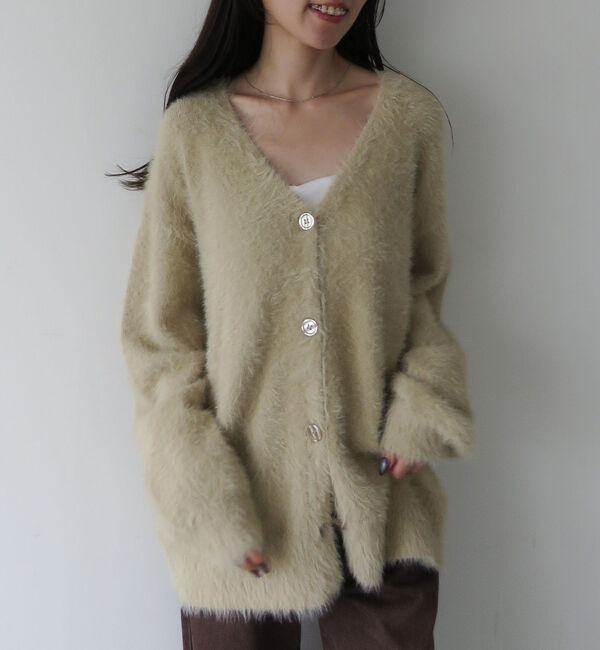 archives「ラメフェザーミドルニットカーディガン」|カーディガン|