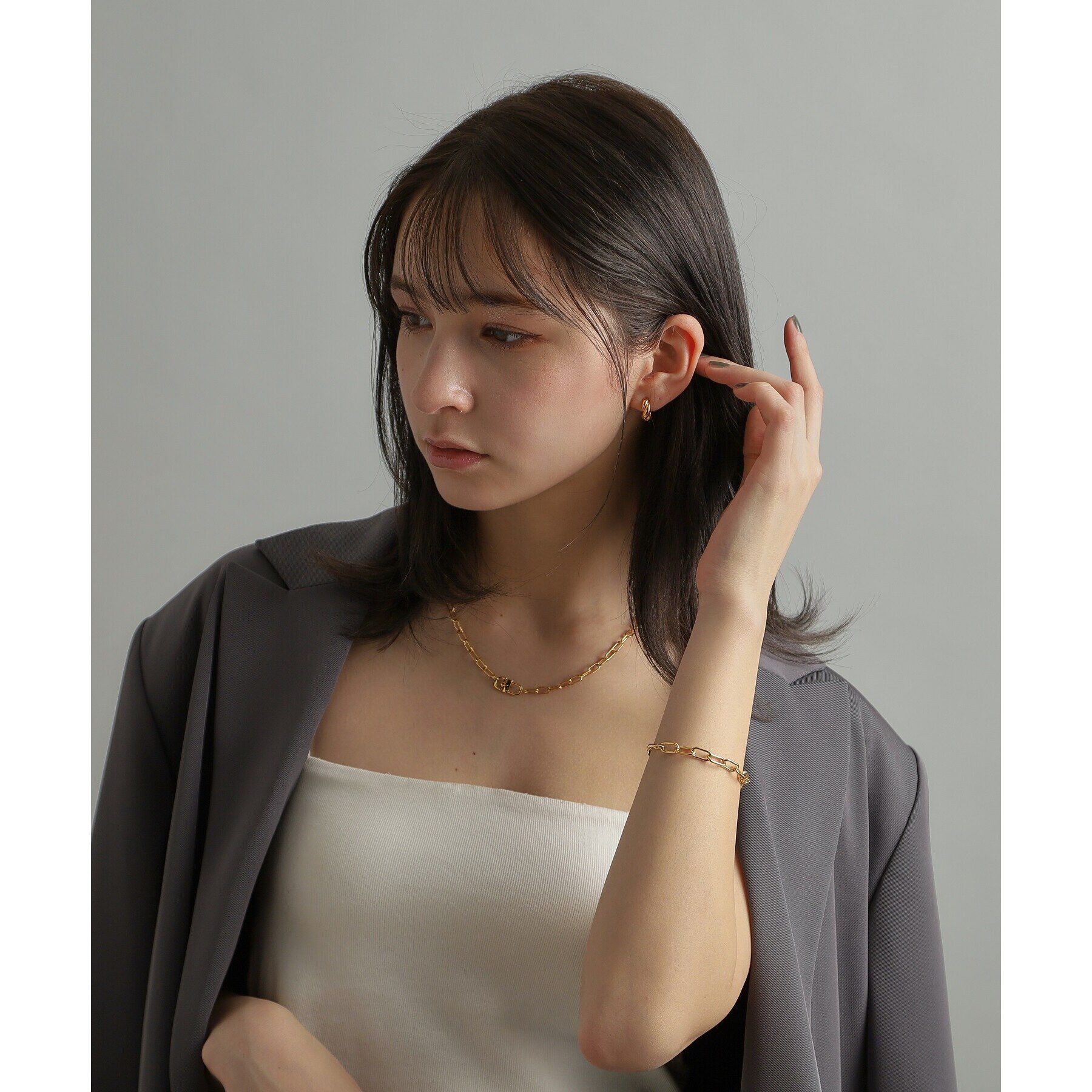 COCOSHNIK ONKITSCH「シルバー ロックモチーフネックレス GP」|ネックレス|