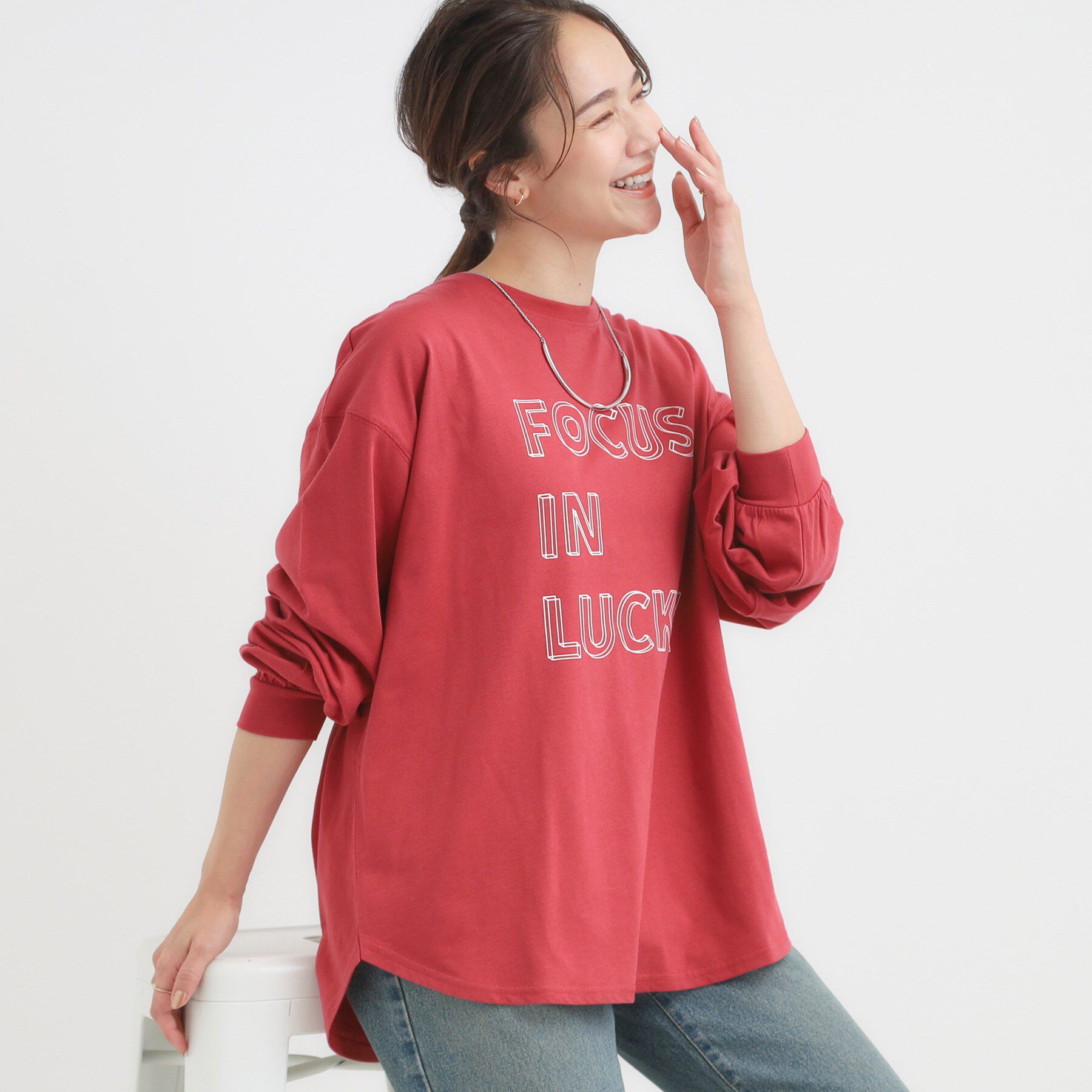 SHOO･LA･RUE「グラフィックアソート BIGロンT」|Tシャツ・カットソー|ピンク(473)