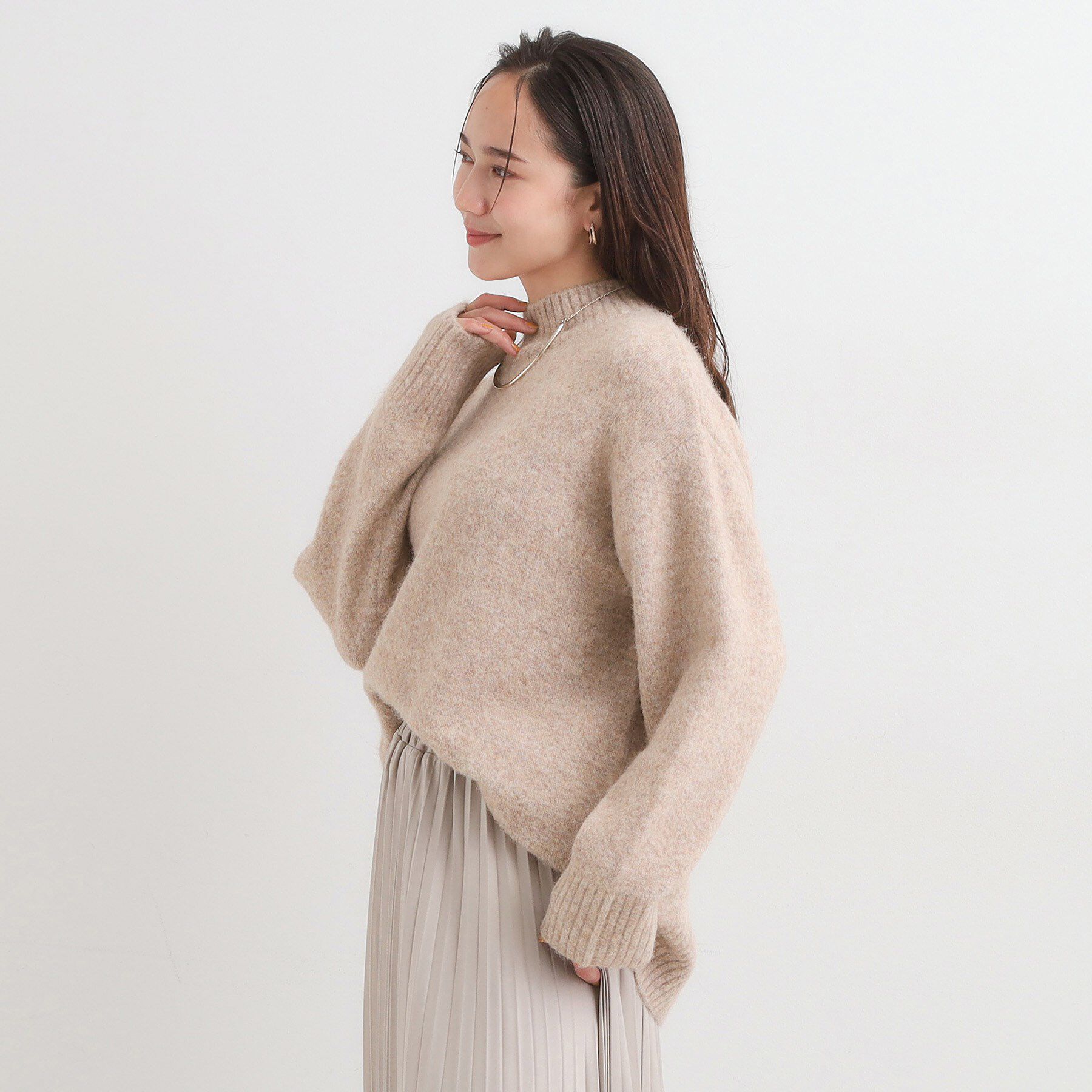 SHOO･LA･RUE「【洗濯機可/S-LL】インせず着られる ふわふわハイネックニット」|ニット・セーター|