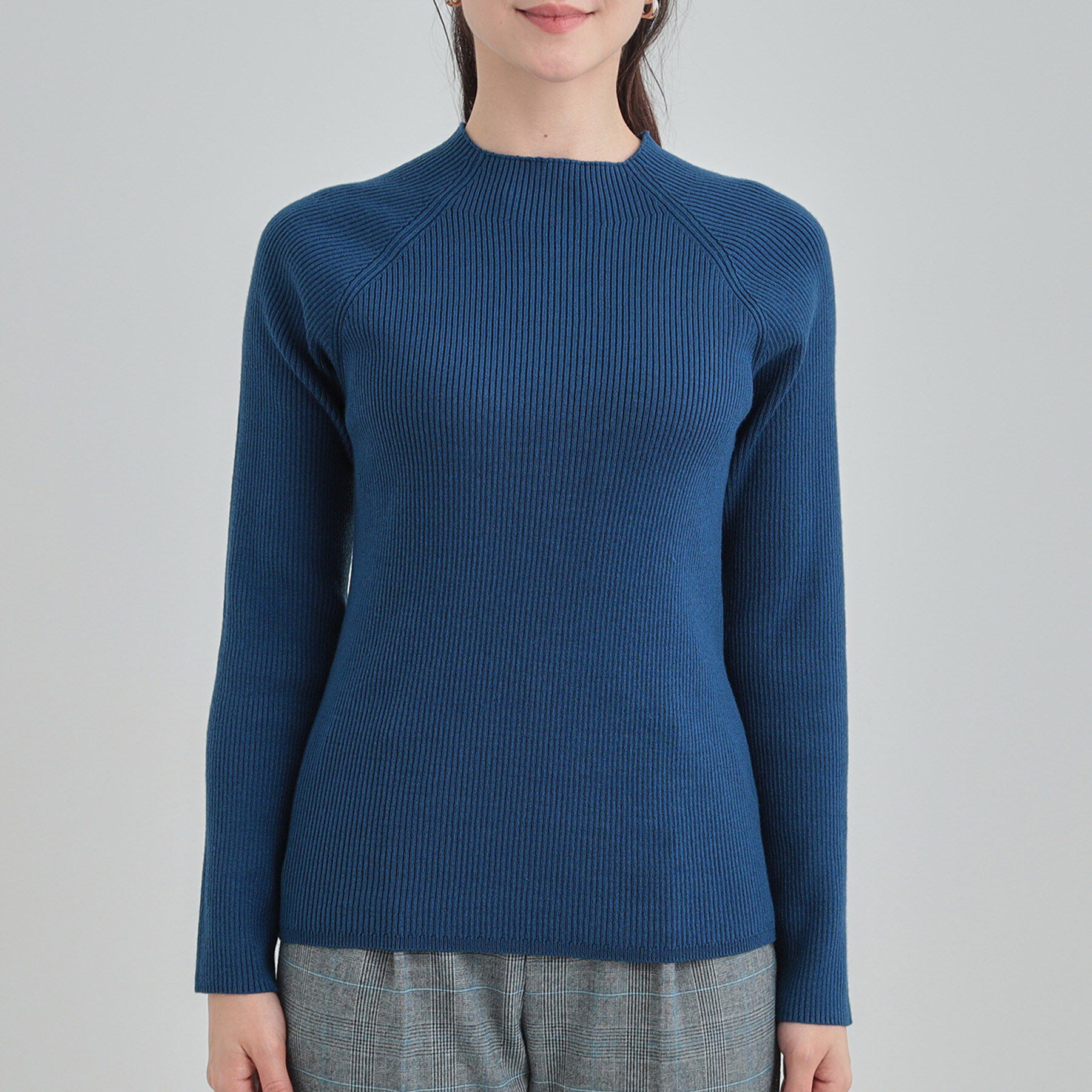 SHOO･LA･RUE「【絶妙なゆるピタ/洗濯機可】ちくちくしにくい リブハイネックやわらかニット」|ニット・セーター|