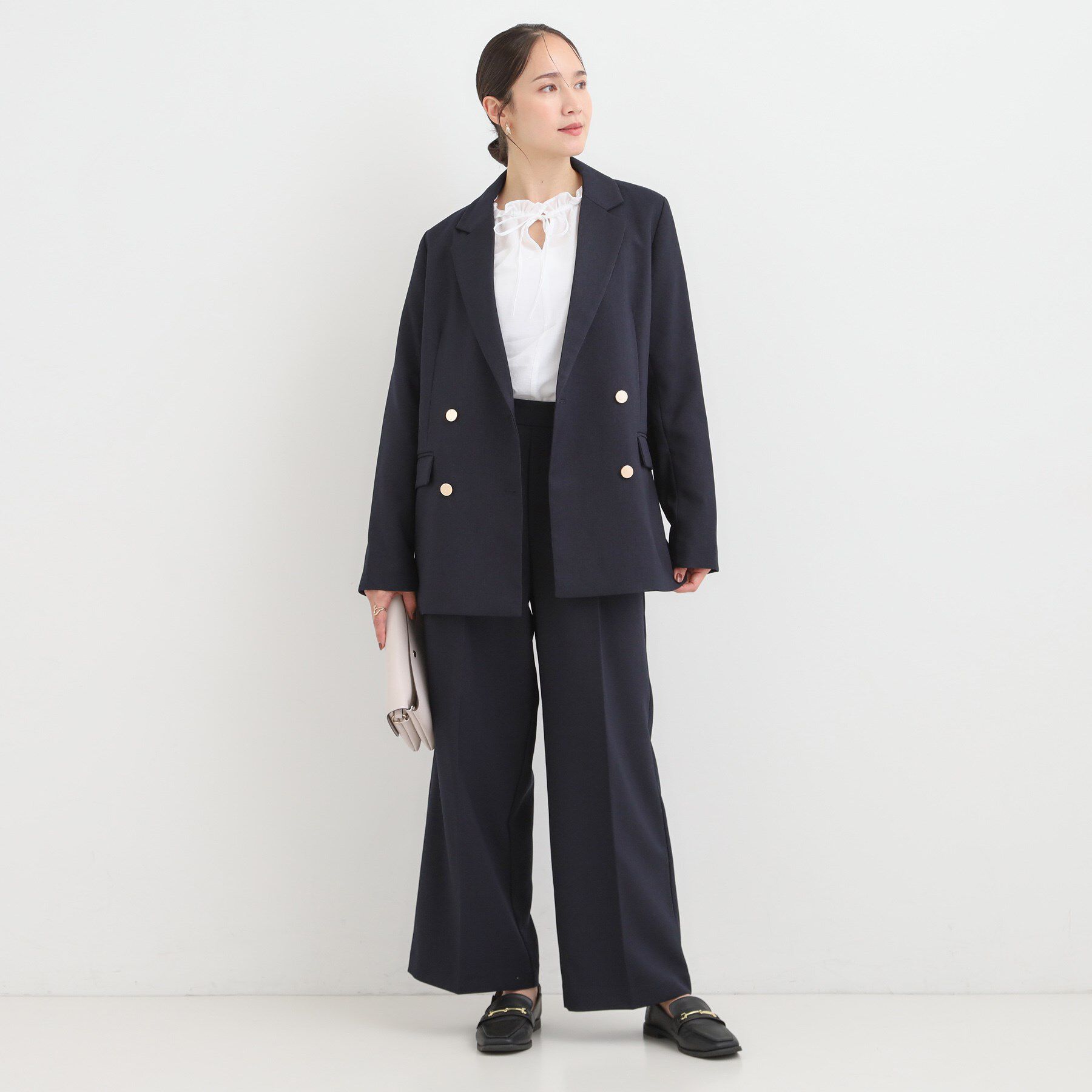 SHOO･LA･RUE「【洗える/S-LL/セットアップ可】カジュアルからきれいめまで ダブルジャケット」|テーラードジャケット|