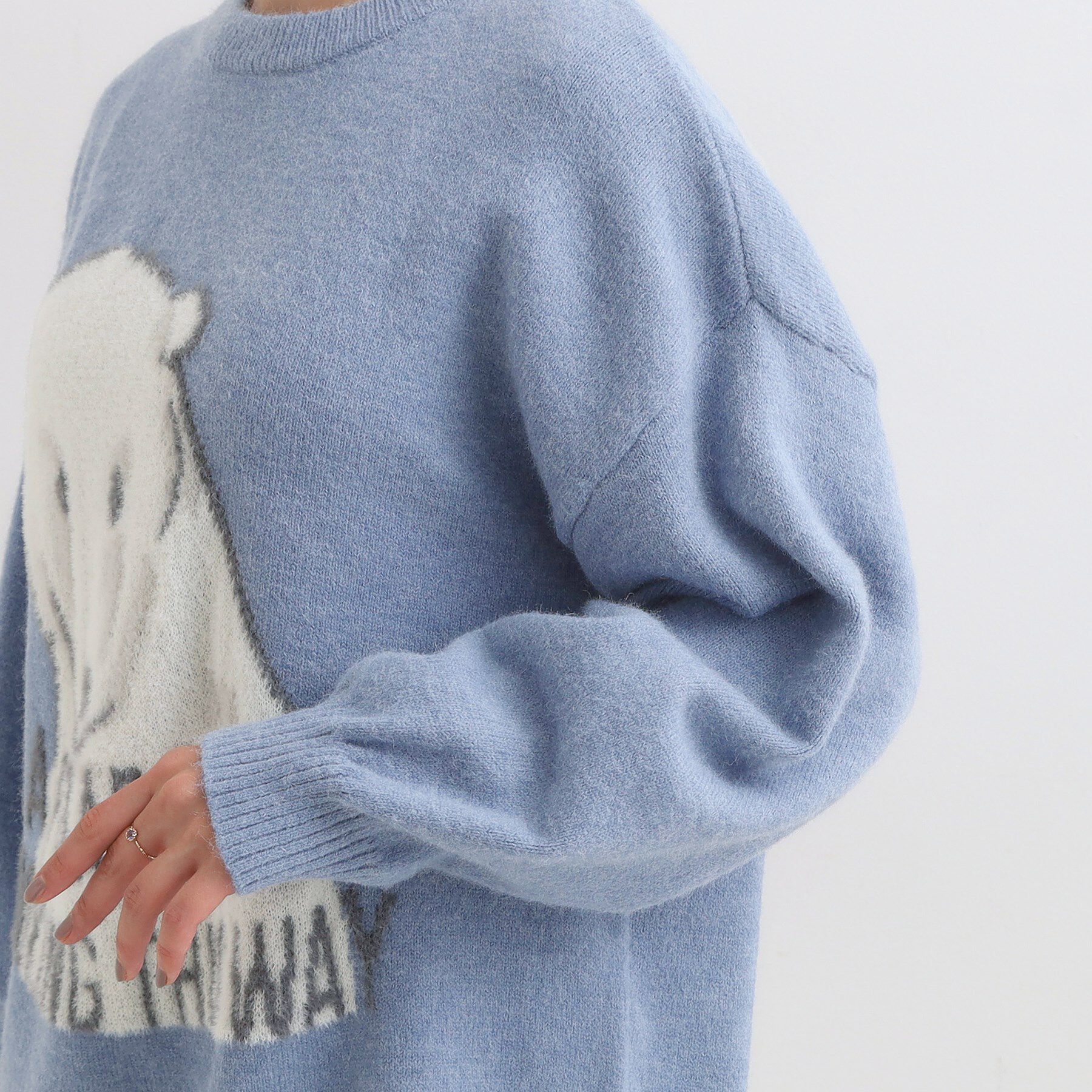 SHOO･LA･RUE「【旭山動物園応援商品】ゆるアニマル ふわふわジャカードニット」|ニット・セーター|