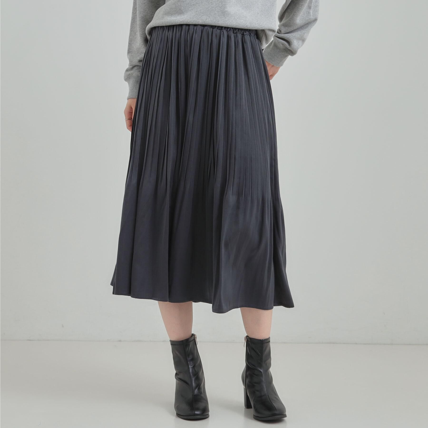 SHOO･LA･RUE「【着丈選べる/あったか】裏に秘密 プリーツスカート」|スカート|