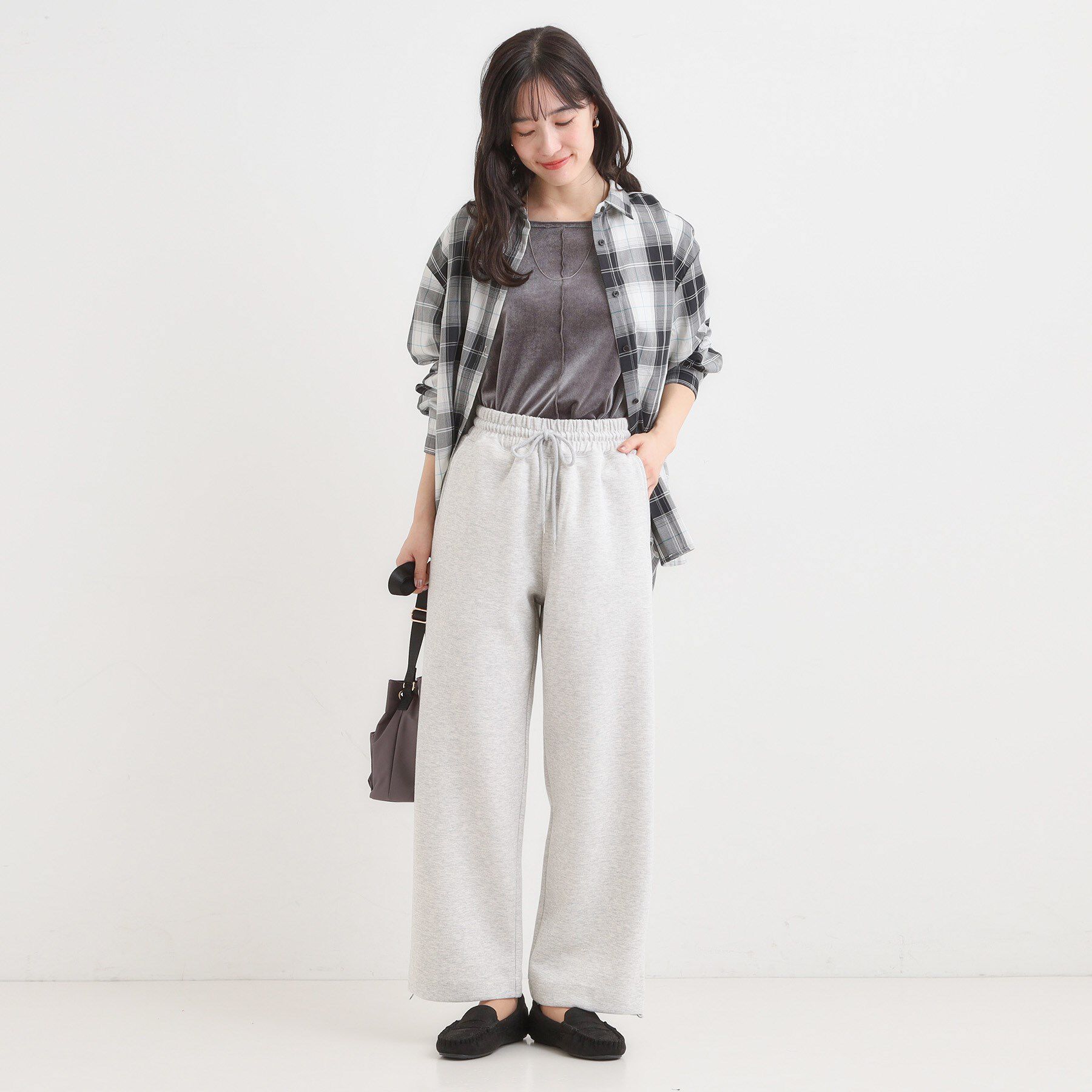 SHOO･LA･RUE「【洗濯機可/S-LL】春まで着られる ダブルフェイス スウェットパンツ」|その他|