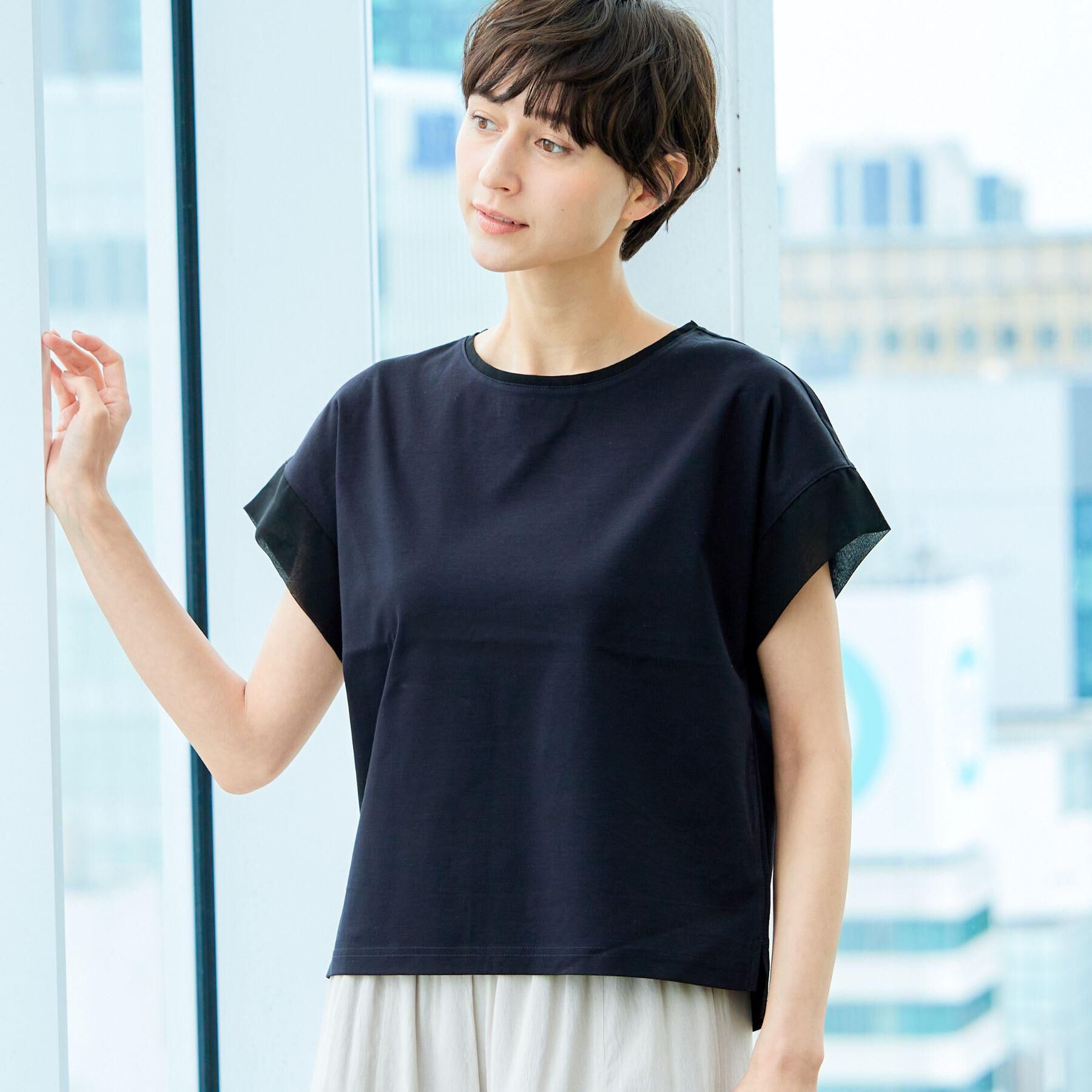 Dessin「【シリーズ累計8万枚！選べる5サイズ/6色展開/洗える】美光沢カットソー【オンにもオフにもちょうどい」|Tシャツ・カットソー|