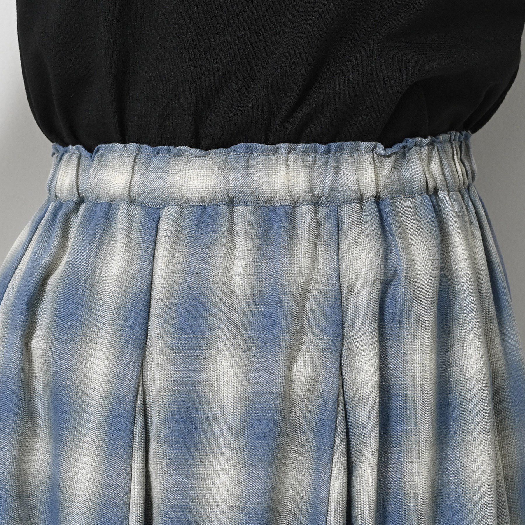 Dessin「【ウエストゴム・洗える】オンブレーチェック柄スカート」|スカート|