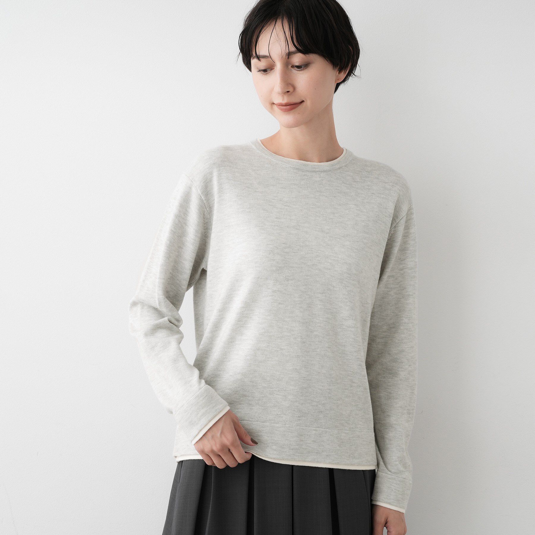 Dessin「【ユニセックス/洗える】バイカラーニット」|ニット・セーター|