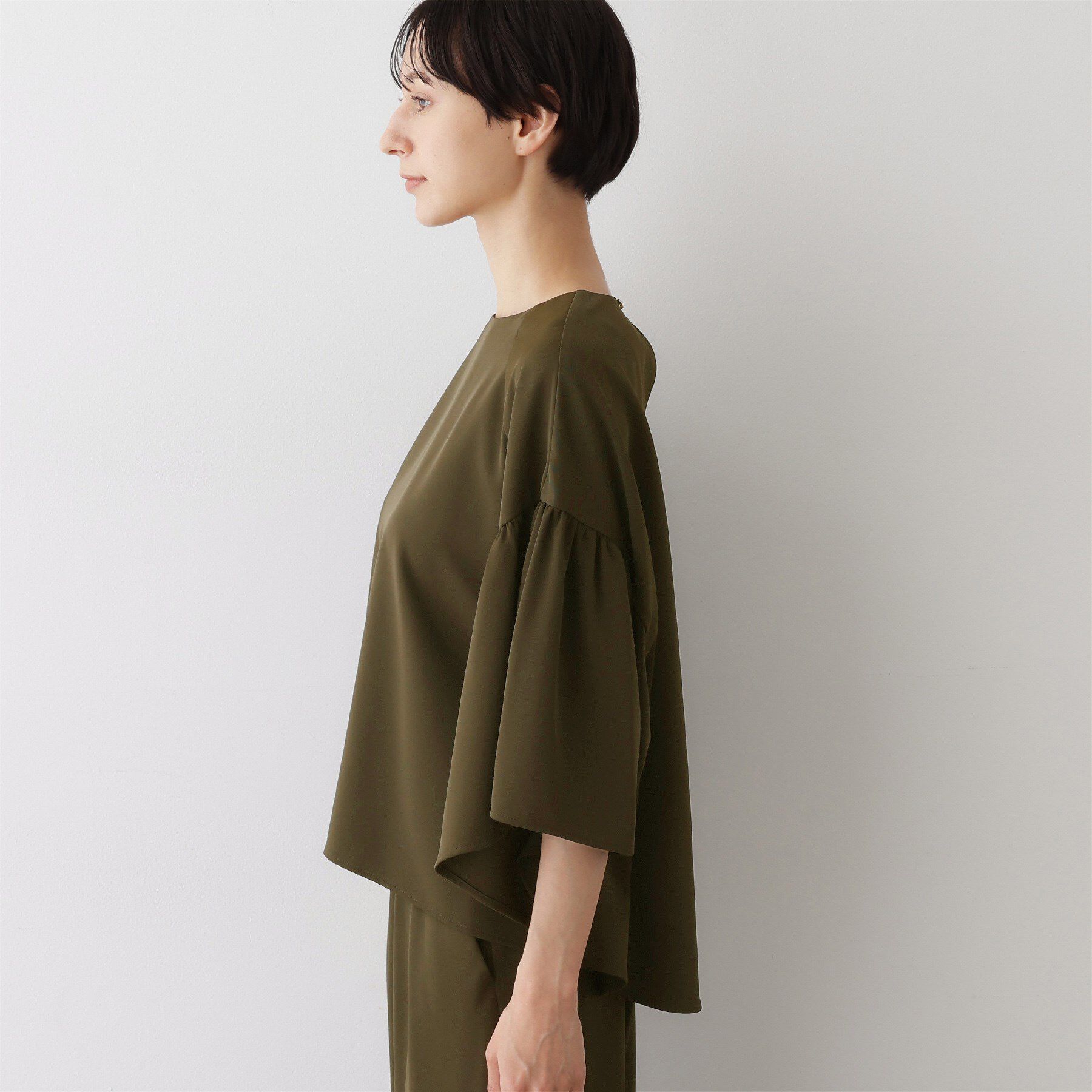 Dessin「【セットアップ可・洗える】フレアスリーブブラウス」|シャツ・ブラウス|